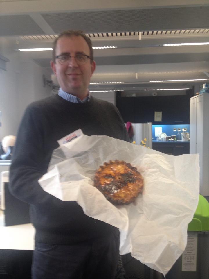 The UKs favourite Rev'd Richard Coles and one of our pork pies