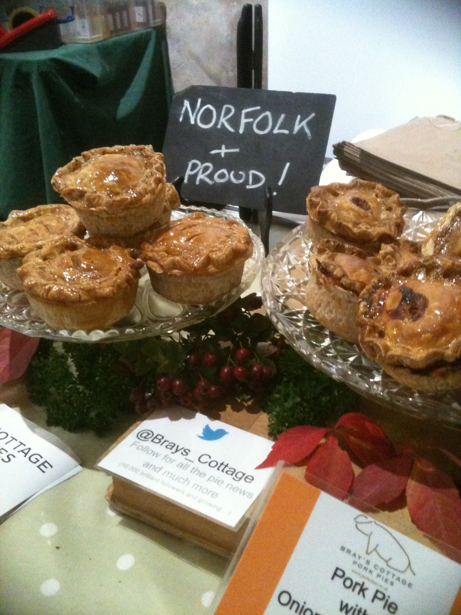 Farmer's Markets in Norfolk at Creake Abbey and Norwich which you can buy our Pork pies