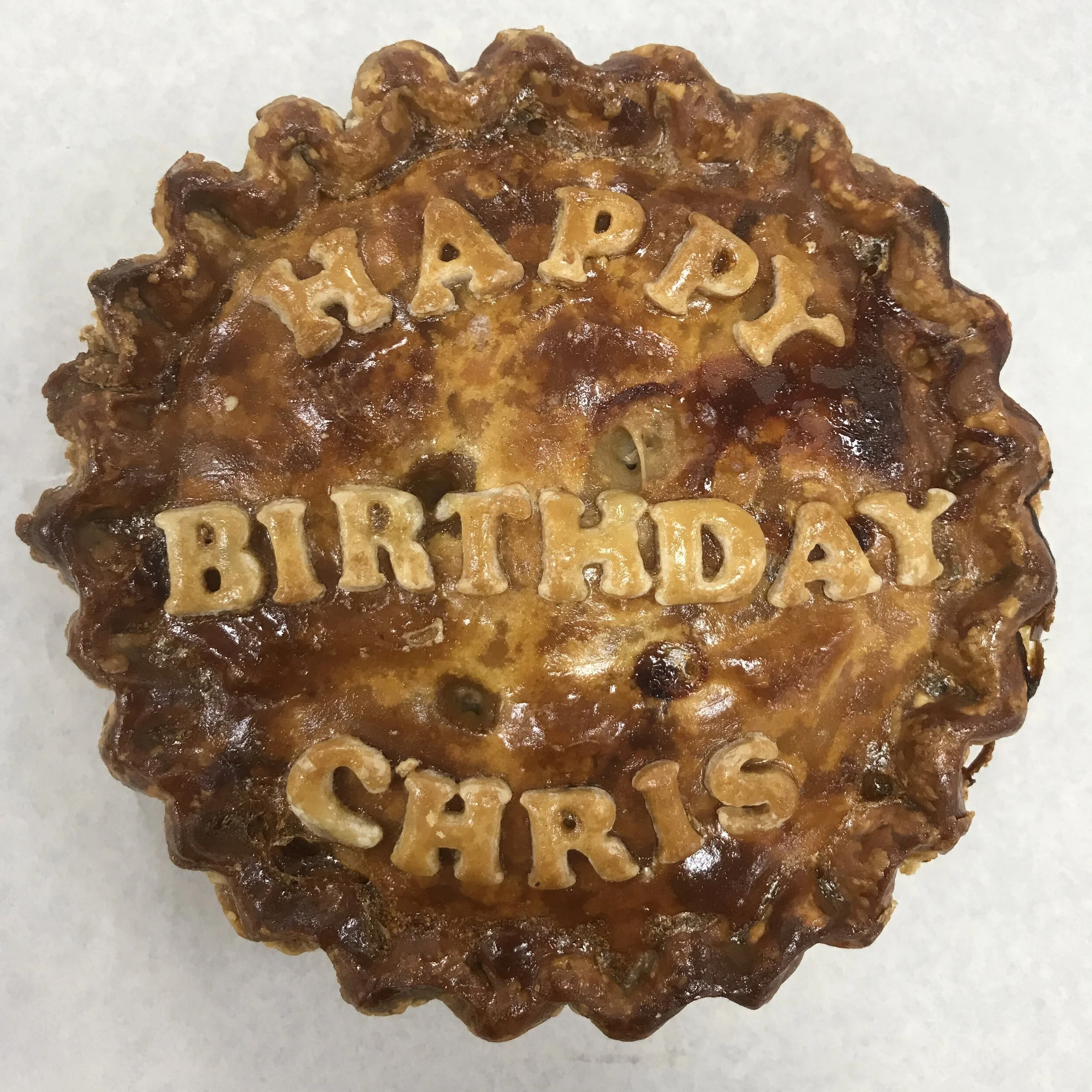 Bray's Cottage Birthday celebration pork pie mail order personalised