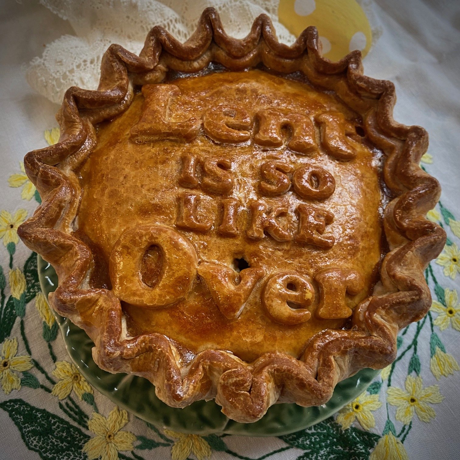 'Lent Is So Like Over' - Large pork pie for Easter