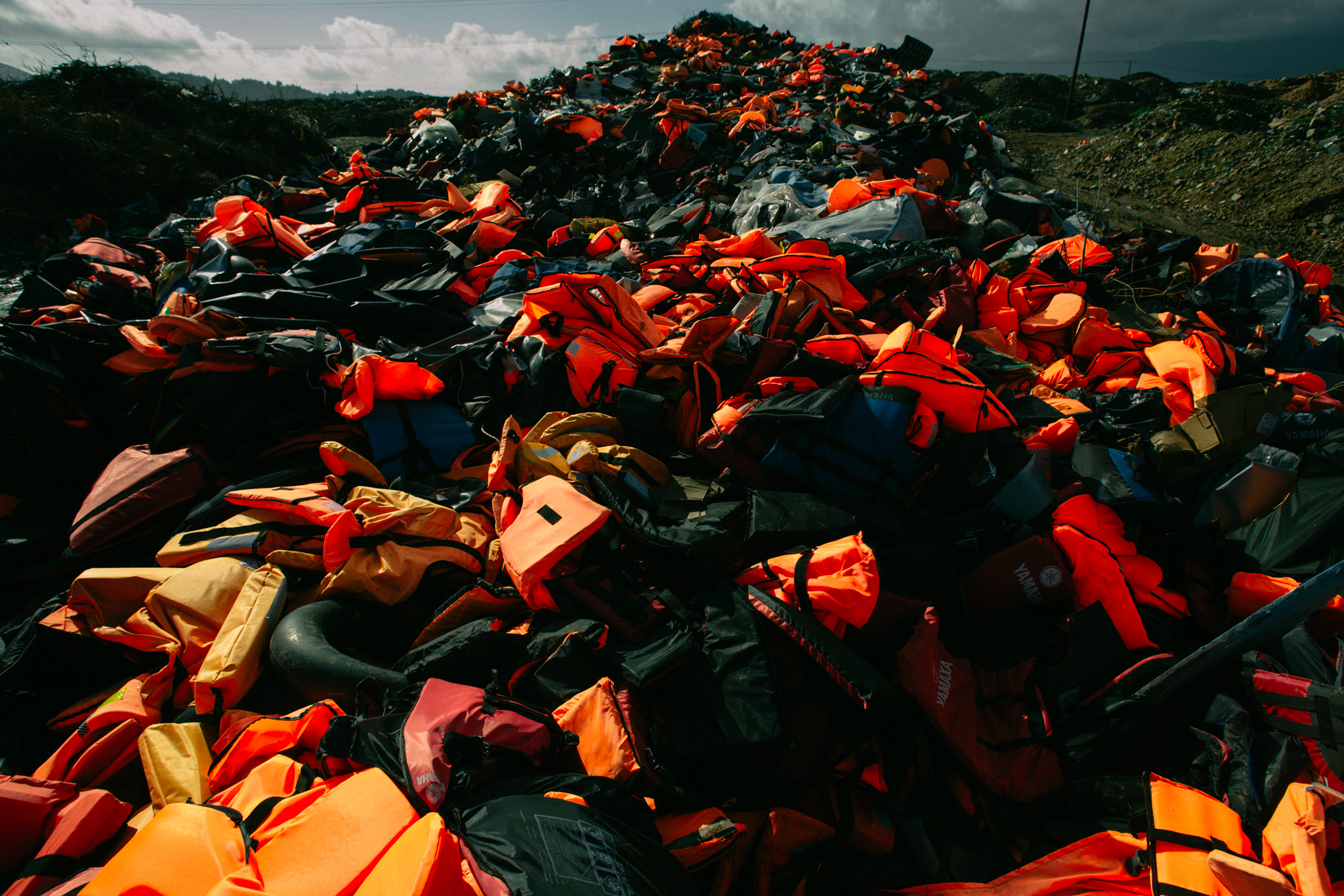 A landfill outside Mytilene provides a haunting visual symbol of the 856,723 people who opted to tempt fate on the Aegean in 2015.