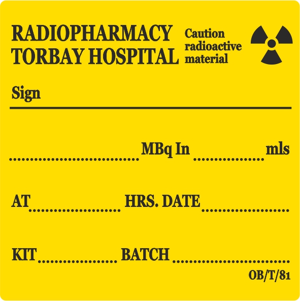 Radiopharmacy Labels