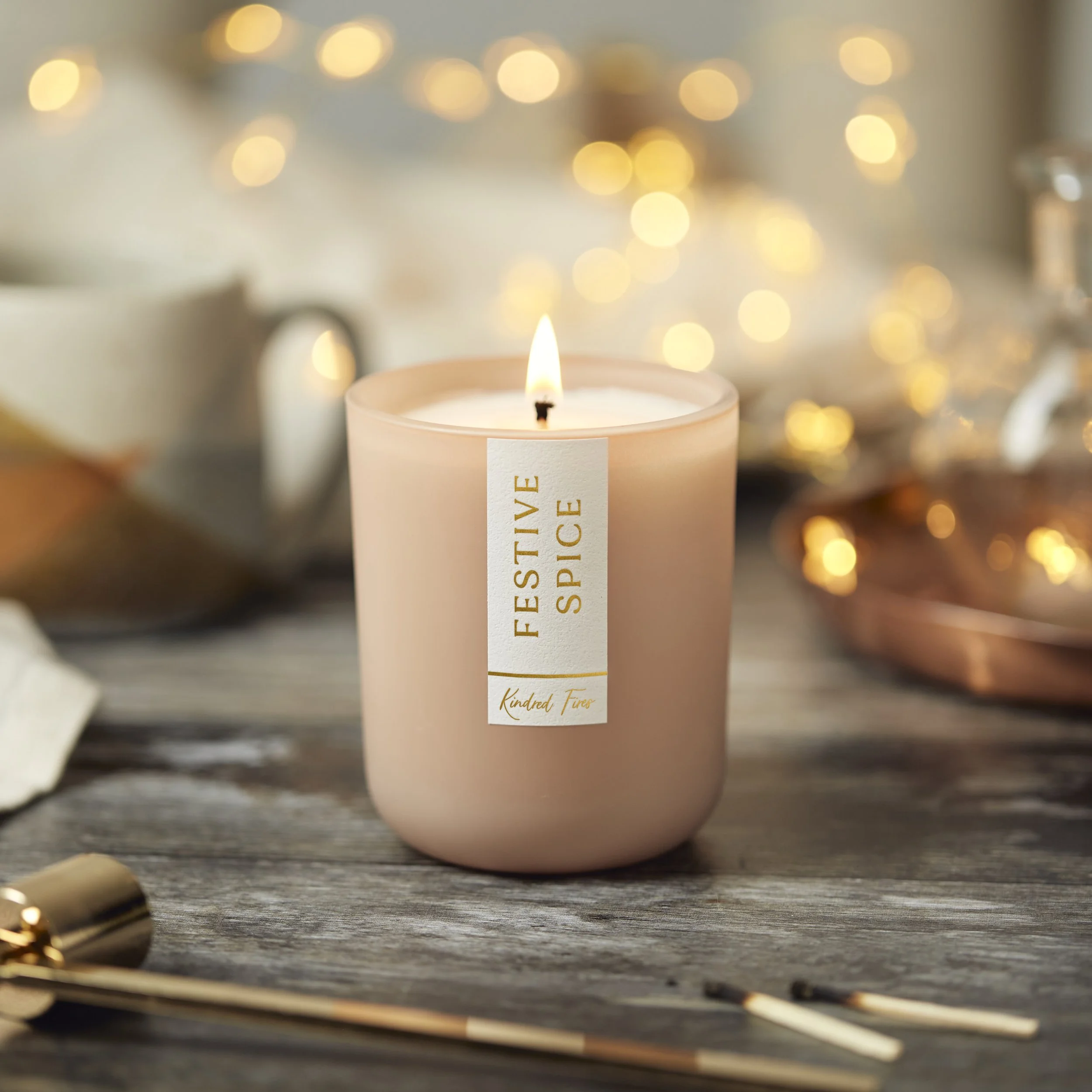 Festive Spice Kindred Fires Candle Label