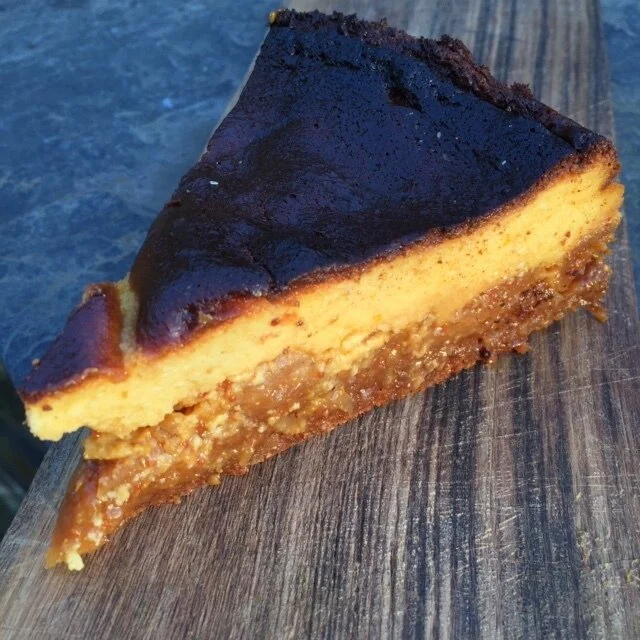 Baked Goats Curd Cheesecake with Fig and Orange