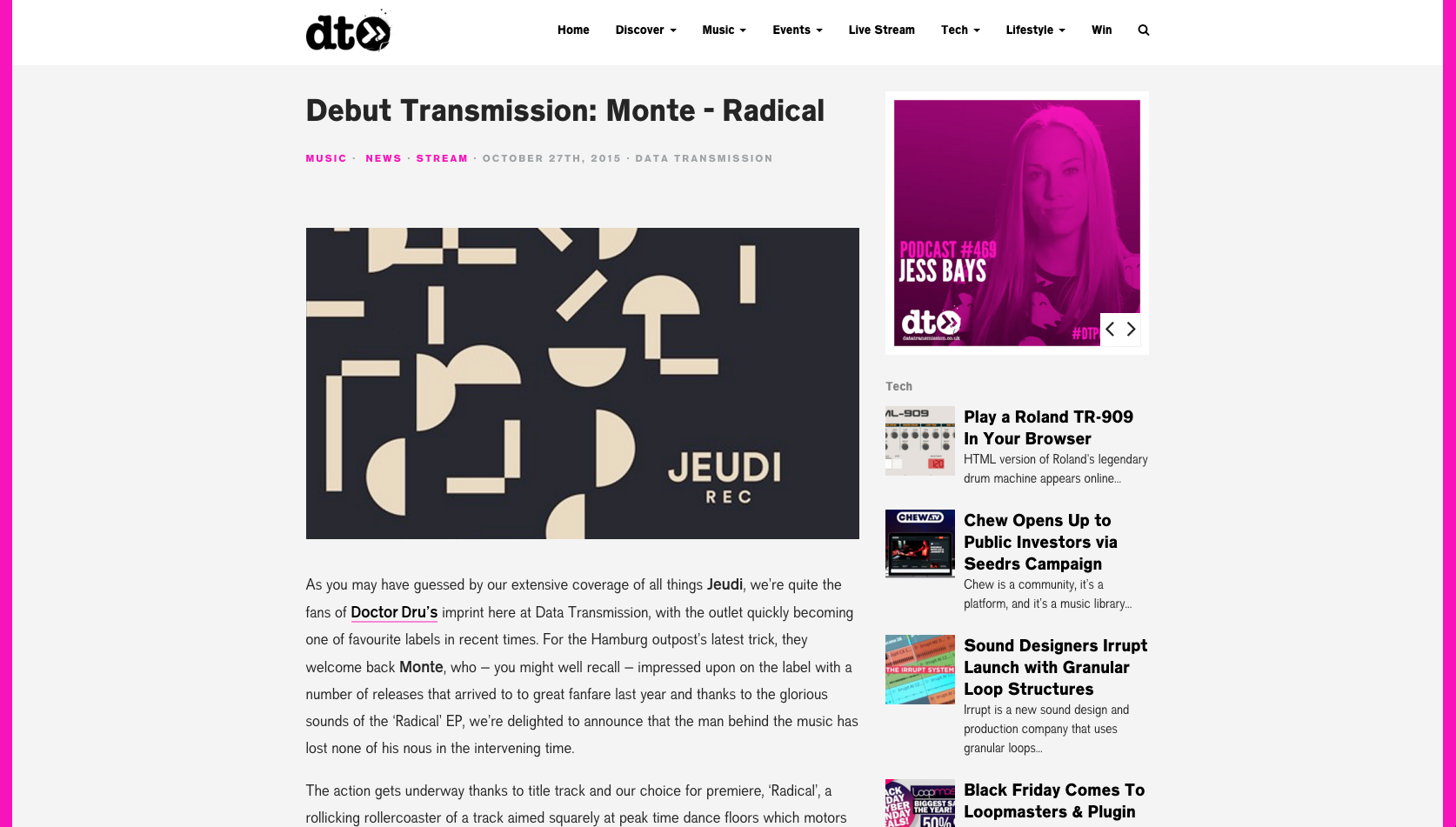 Data Transmission Premiere Radical