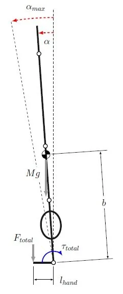 Figure 1. Inverted pendulum model of the handstand.