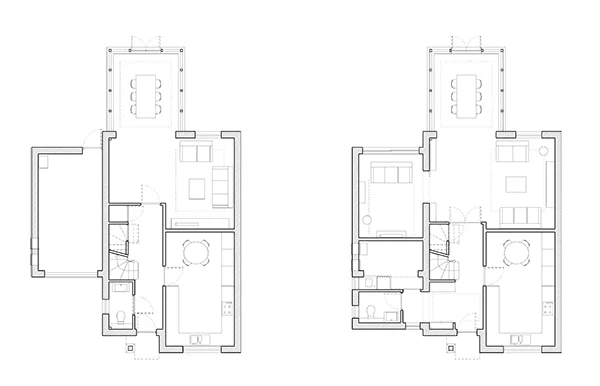 Existing and Proposed ground floor plan 