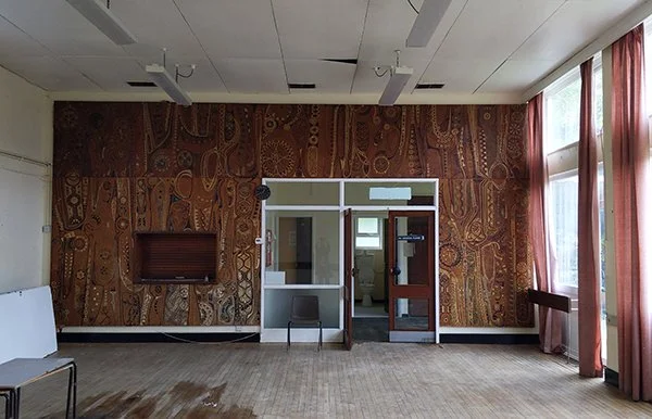  The mural in its original location, 2024  