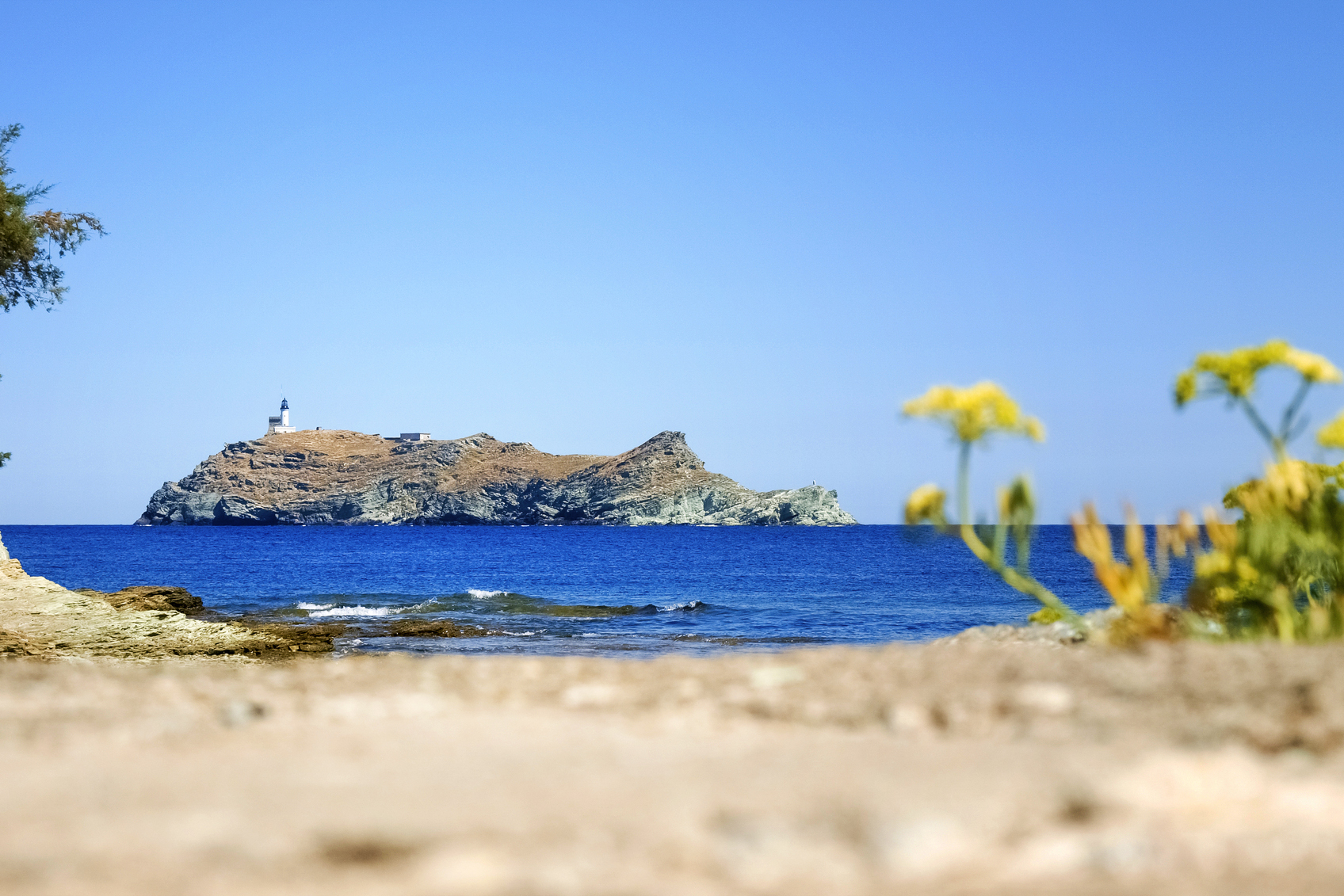 Giraglia, a French island at the northern tip of Corsica in the Mediterranean Sea.