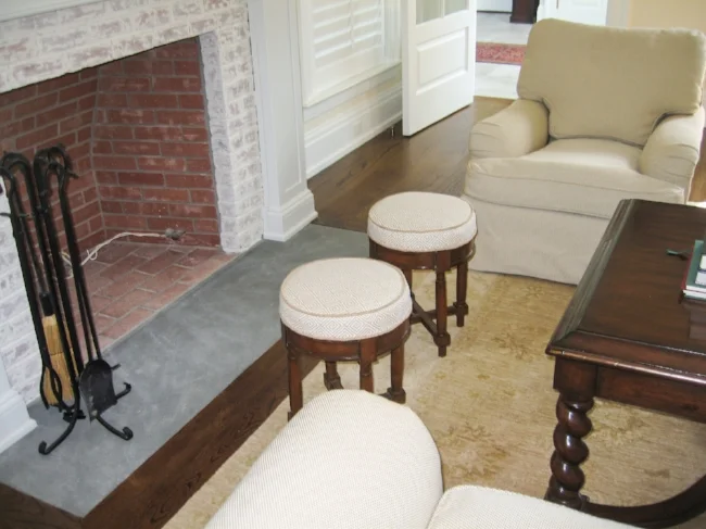 Stools and arm chairs.