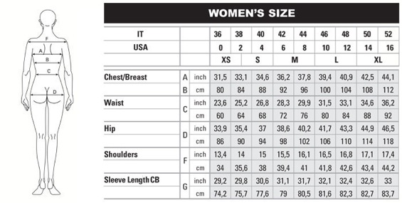 euro size chart women's