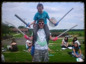 Jake and a camper ready to defend the ranch!