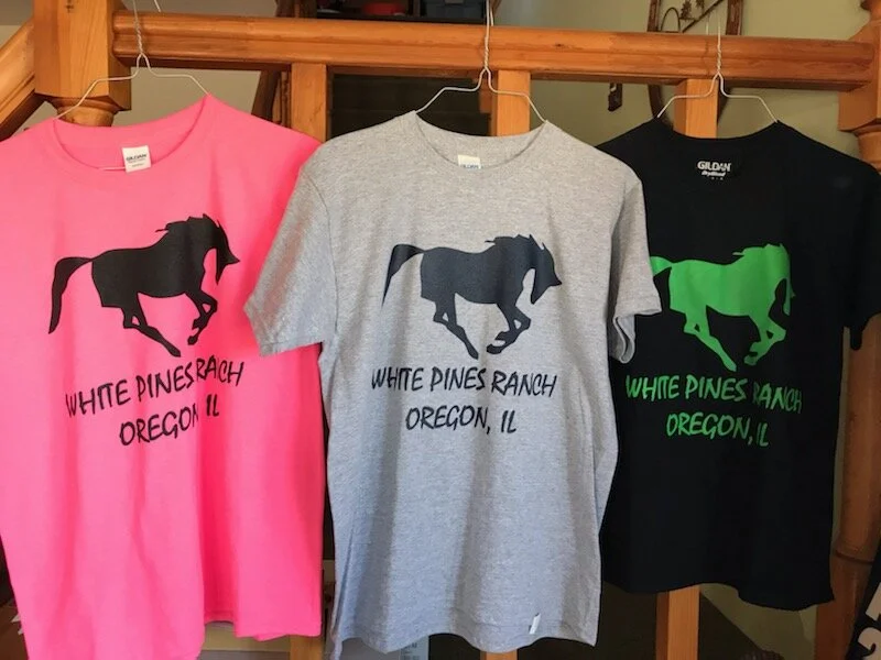 T-shirt - Running Horse Logo — White 