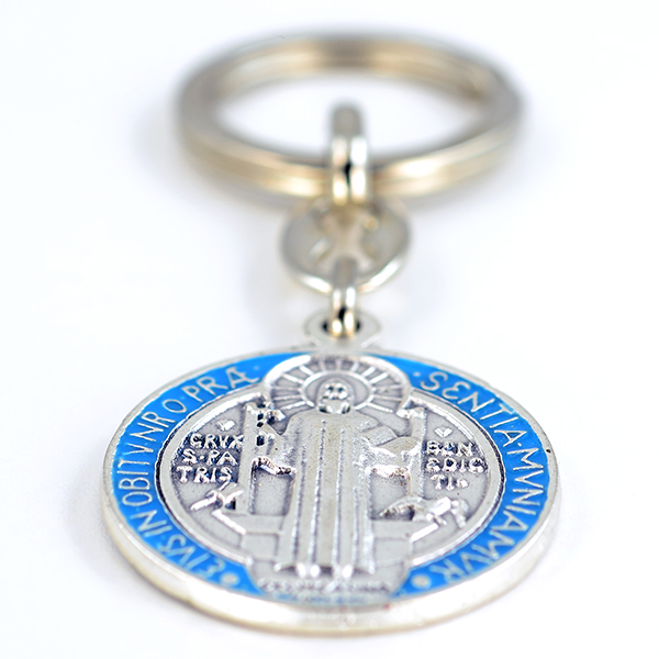 Enameled St. Benedict Key Ring