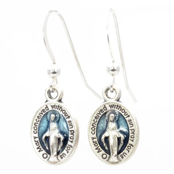 Pewter Our Lady of Grace in Blue