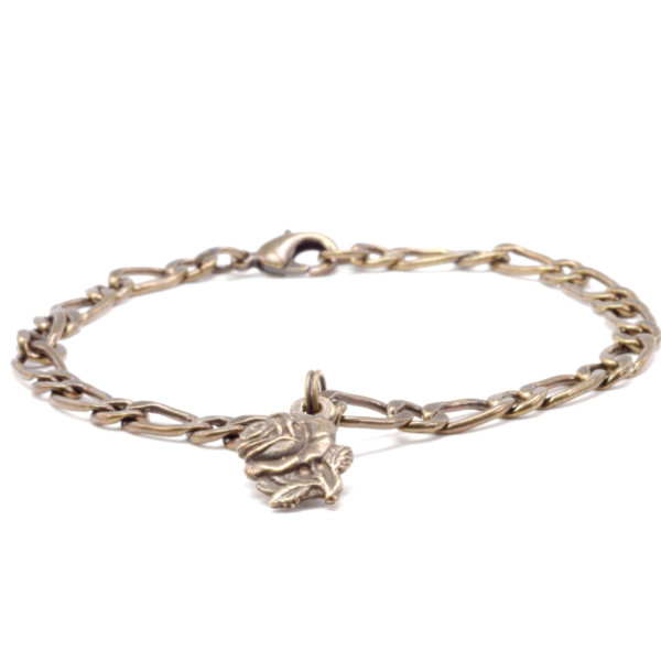 Mixed Metal Sterling Silver Bronze Small Link Chain Bracelet – Chikahisa  Studio