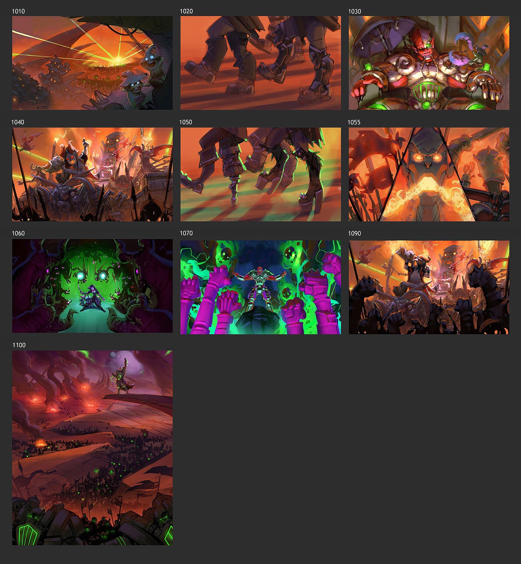  Color keys for Hearthstone cinematic trailers. 