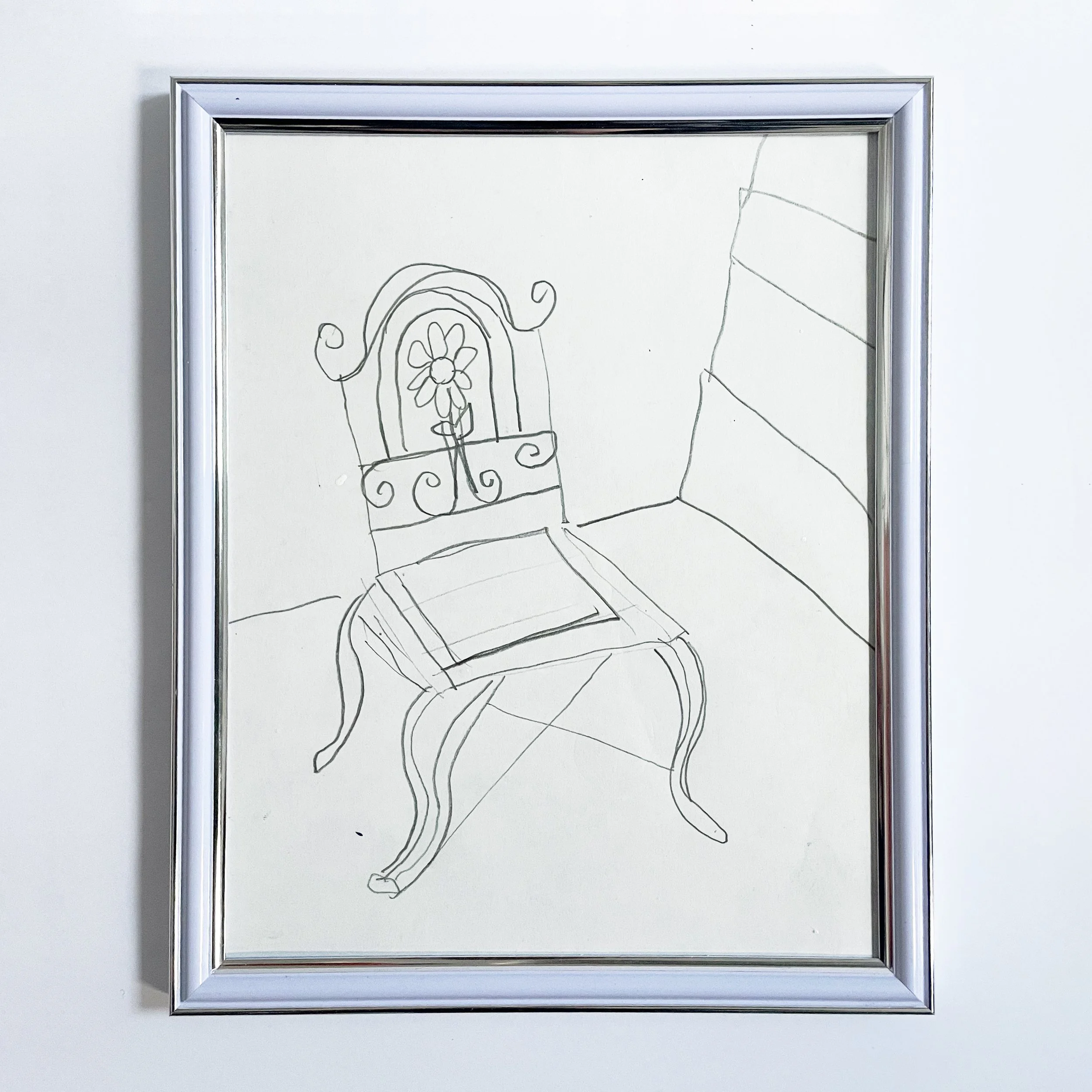 metal chair w. floral details, faro