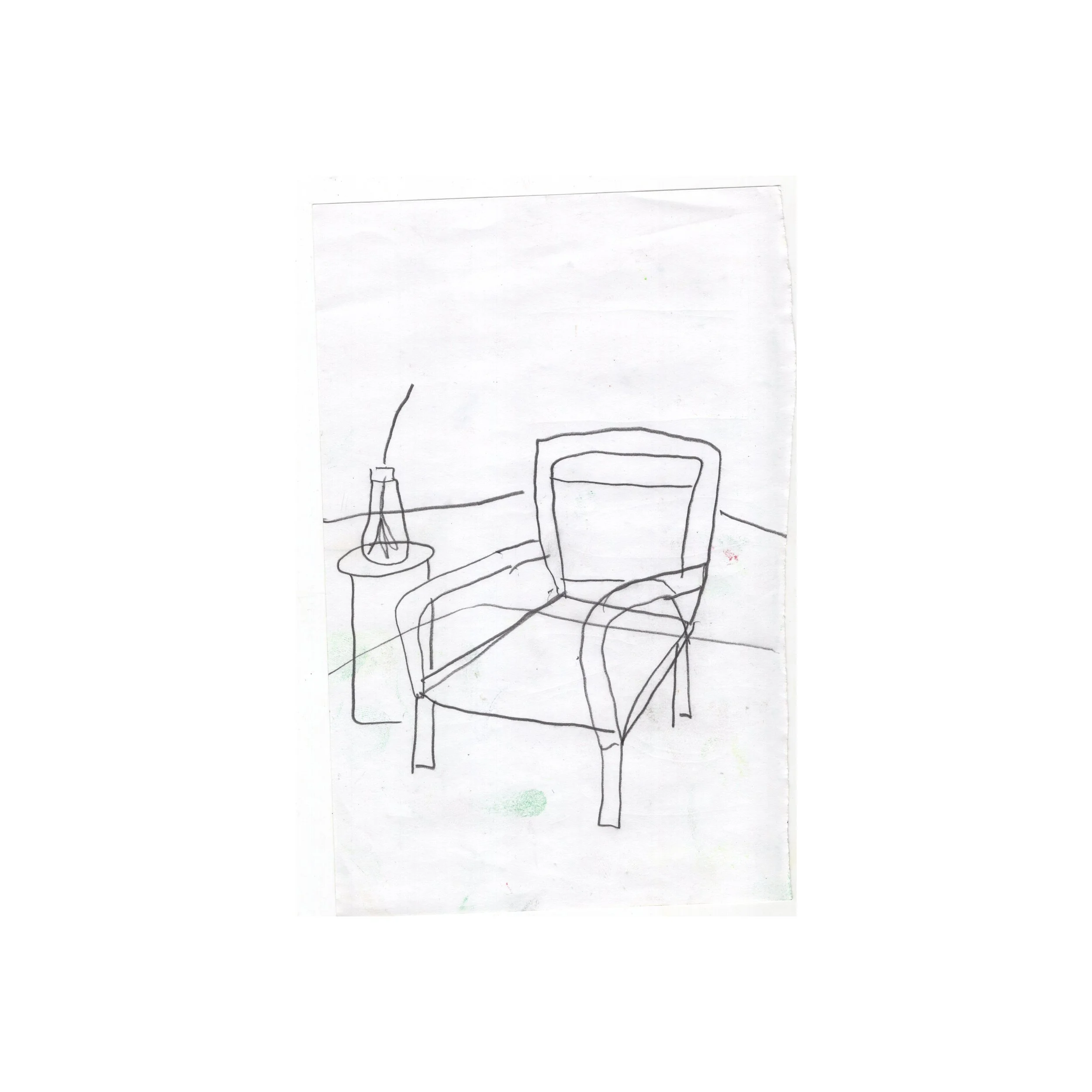 chair and plant stand sketch