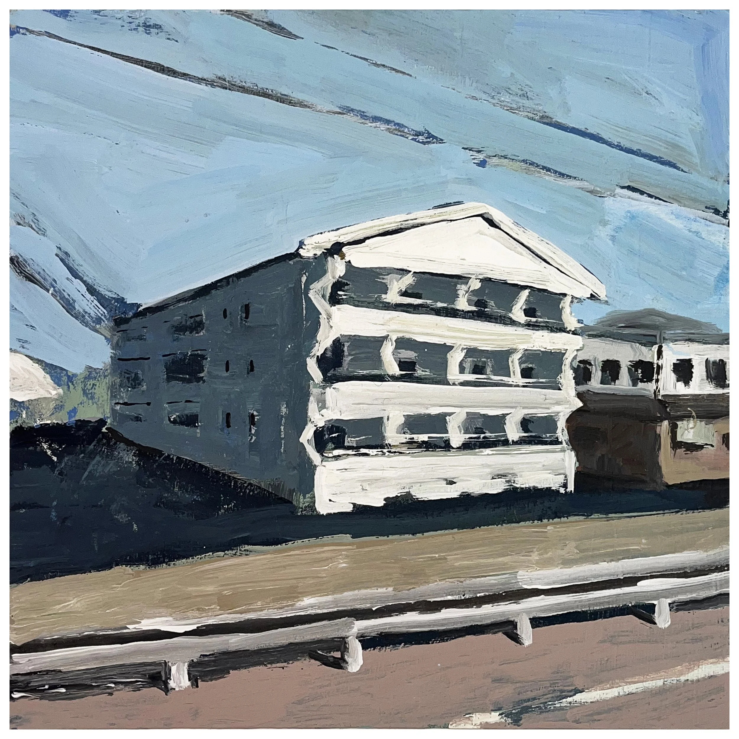 Sunlit Motel, 2025, 24x24 - White 2.jpg