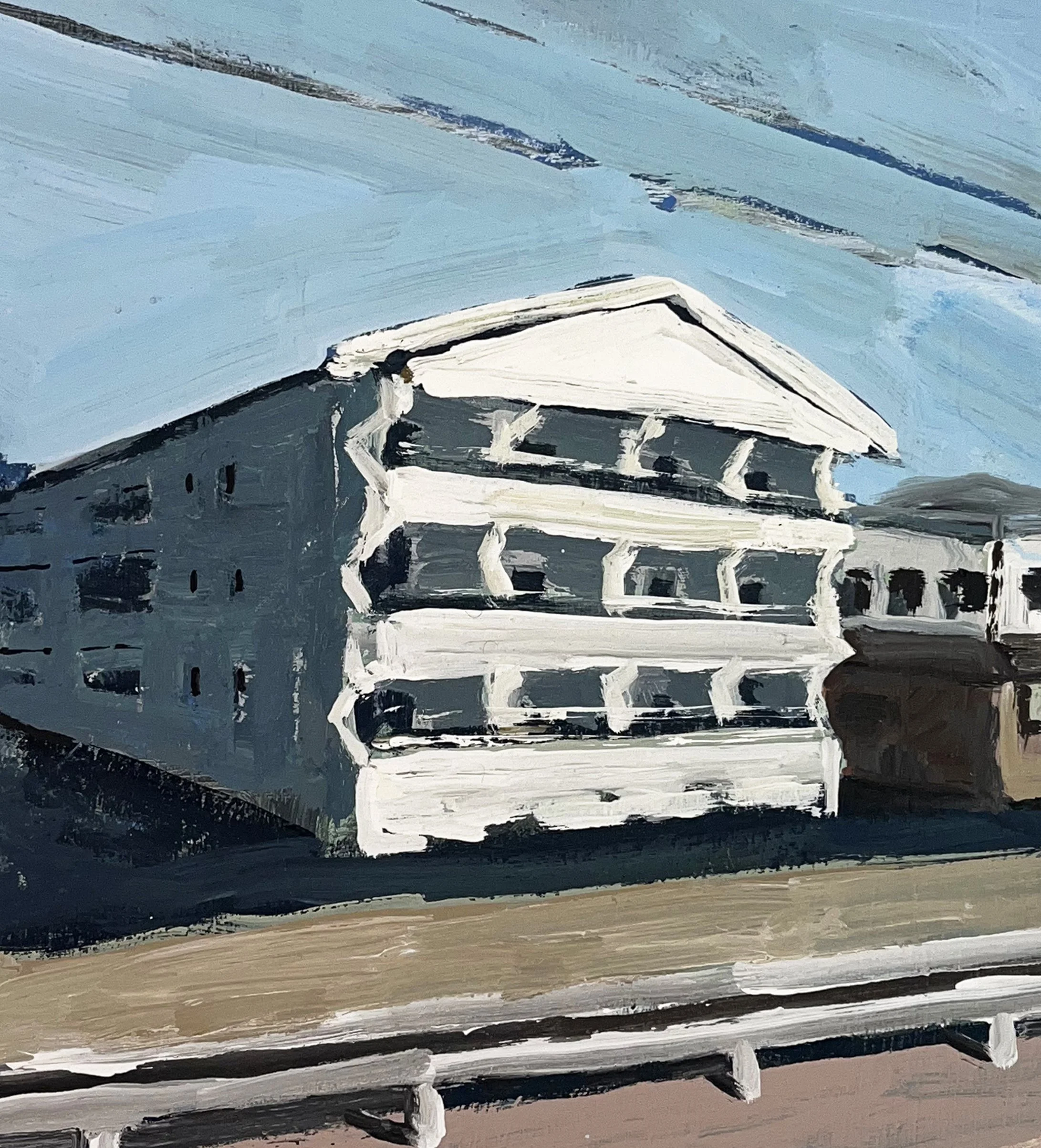Sunlit Motel, 2025, 24x24 - Detail.jpg