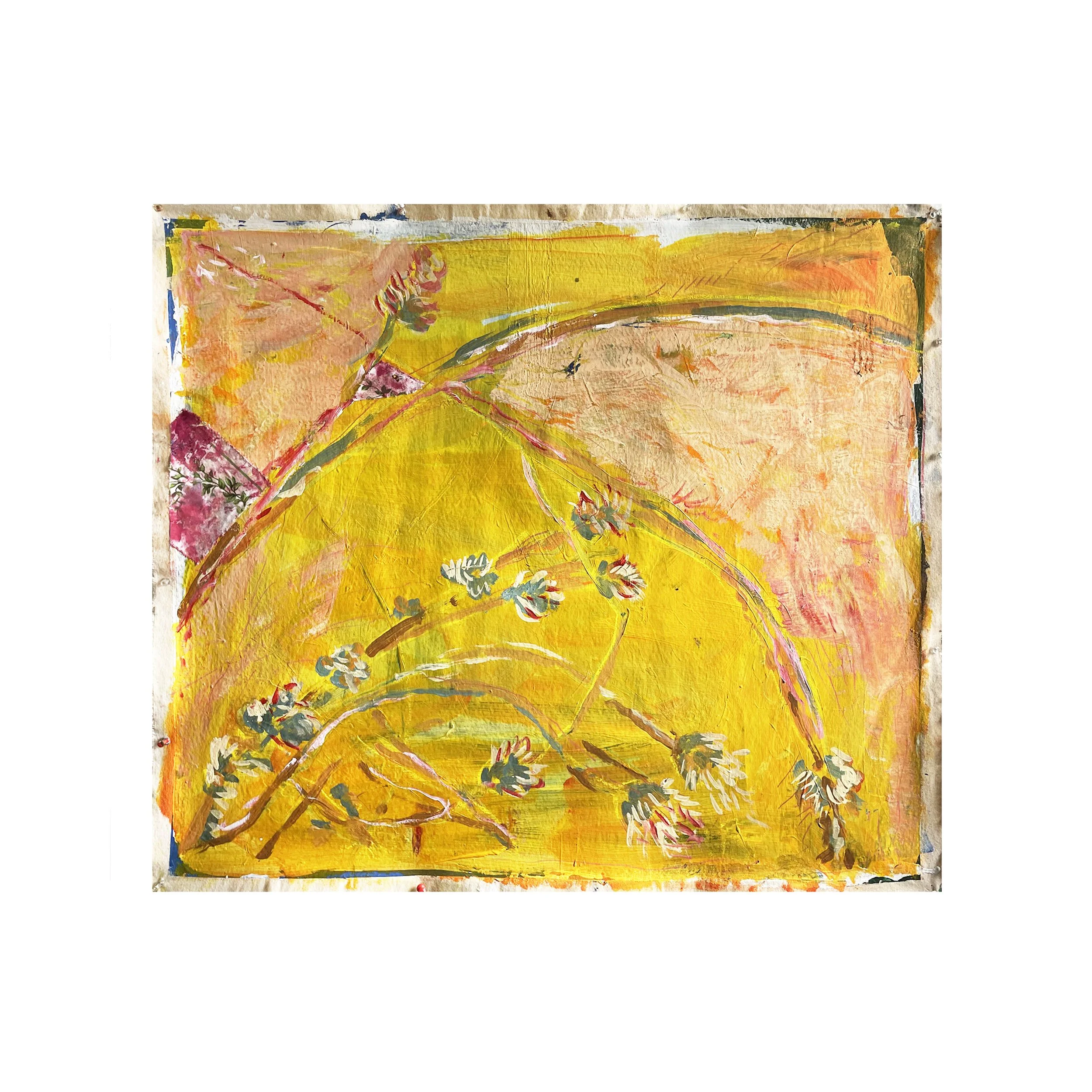 yellow wisping flowers,  2022,  - in space.jpg