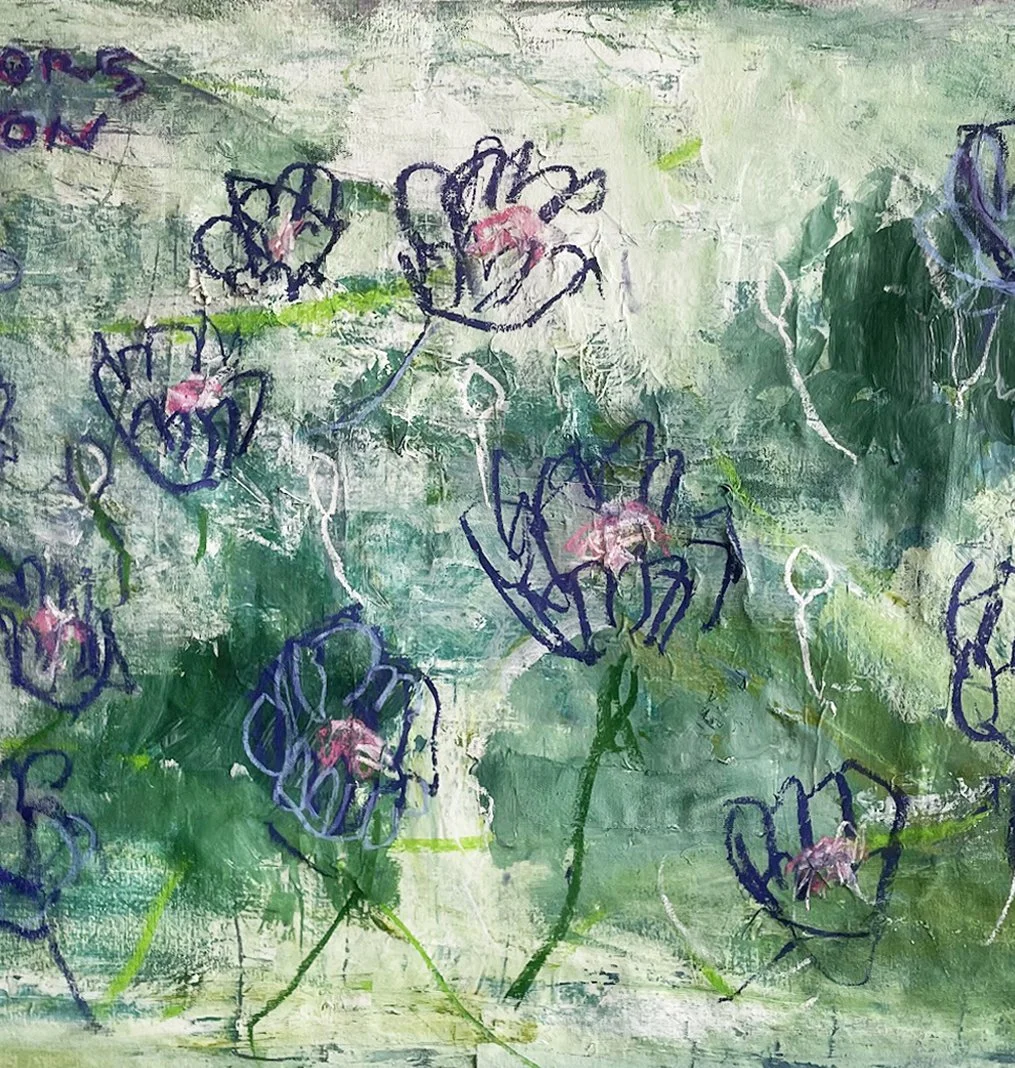 bachelor buttons, 2022, 24x30 -  detail.jpg