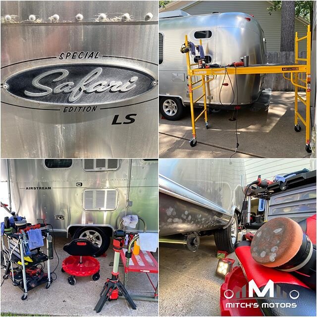 The detail started with a two day decontamination wash. The first step was a boat hull cleaner to remove the various life forms attached to the trailer. The cleaning continued step by step until the surfaces were clean and ready to polish.