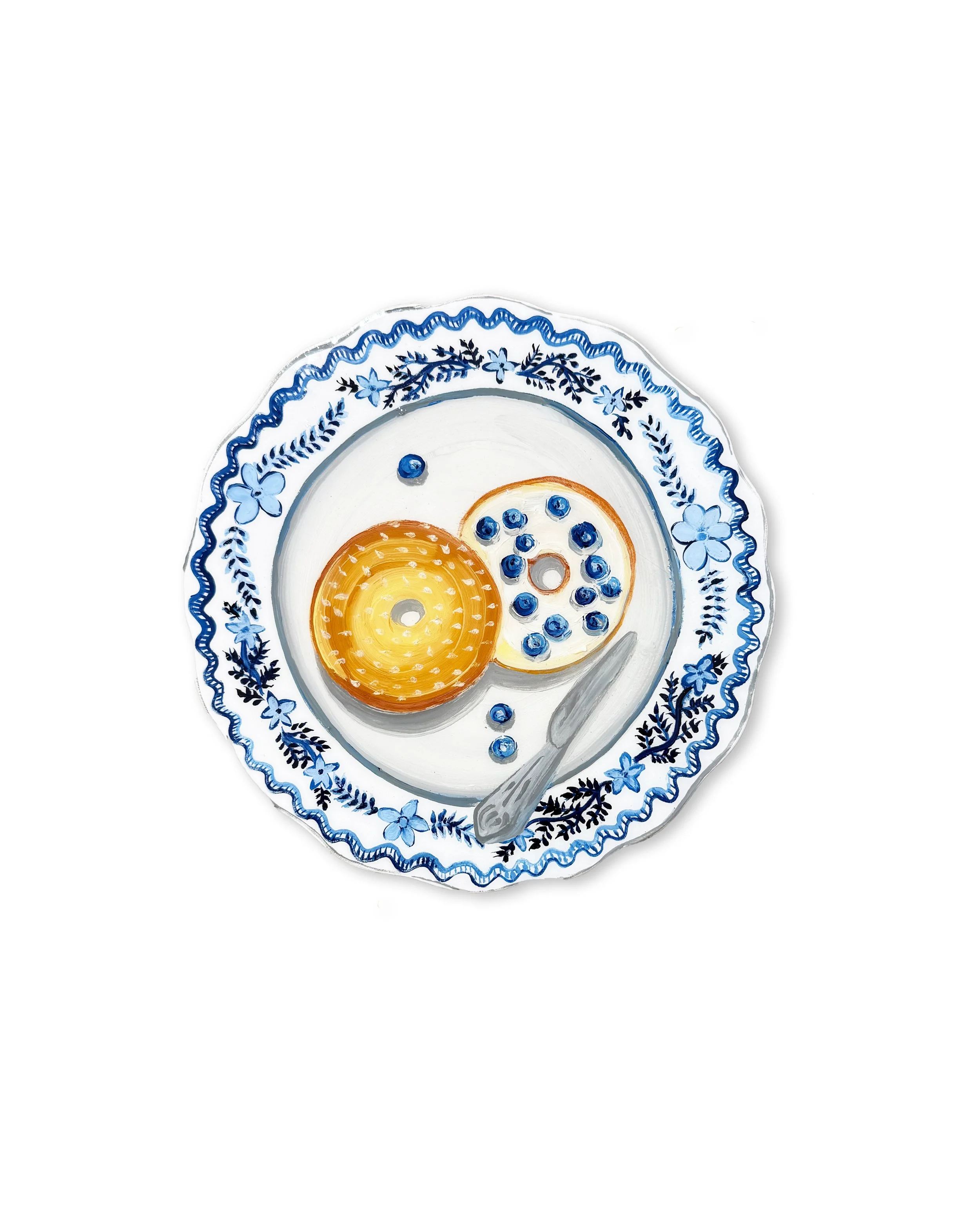 'Breakfast XI' [12" Diameter, Oil on Custom Cut Birch Panel with Epoxy Resin]