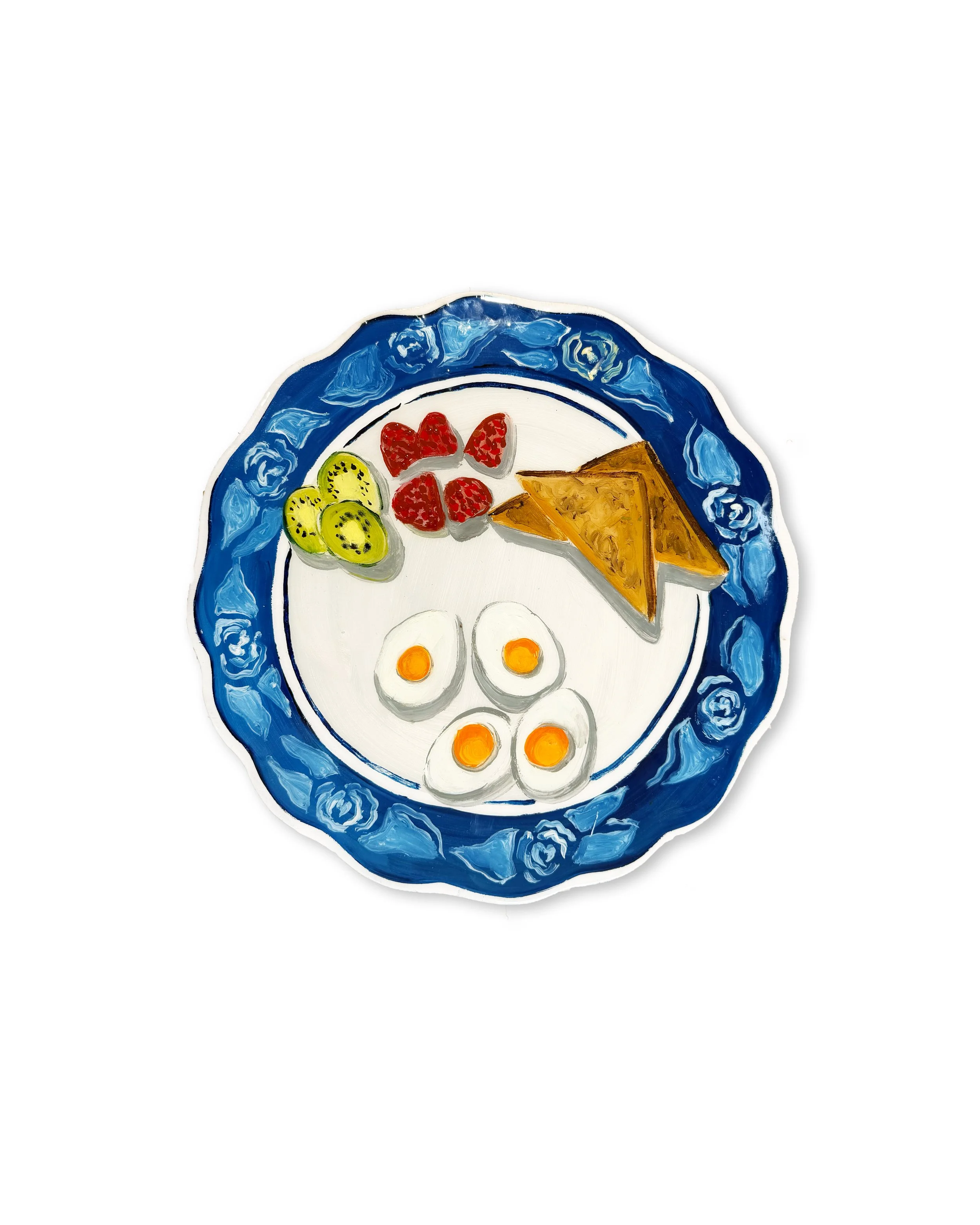 'Breakfast X' [12" Diameter, Oil on Custom Cut Birch Panel with Epoxy Resin]