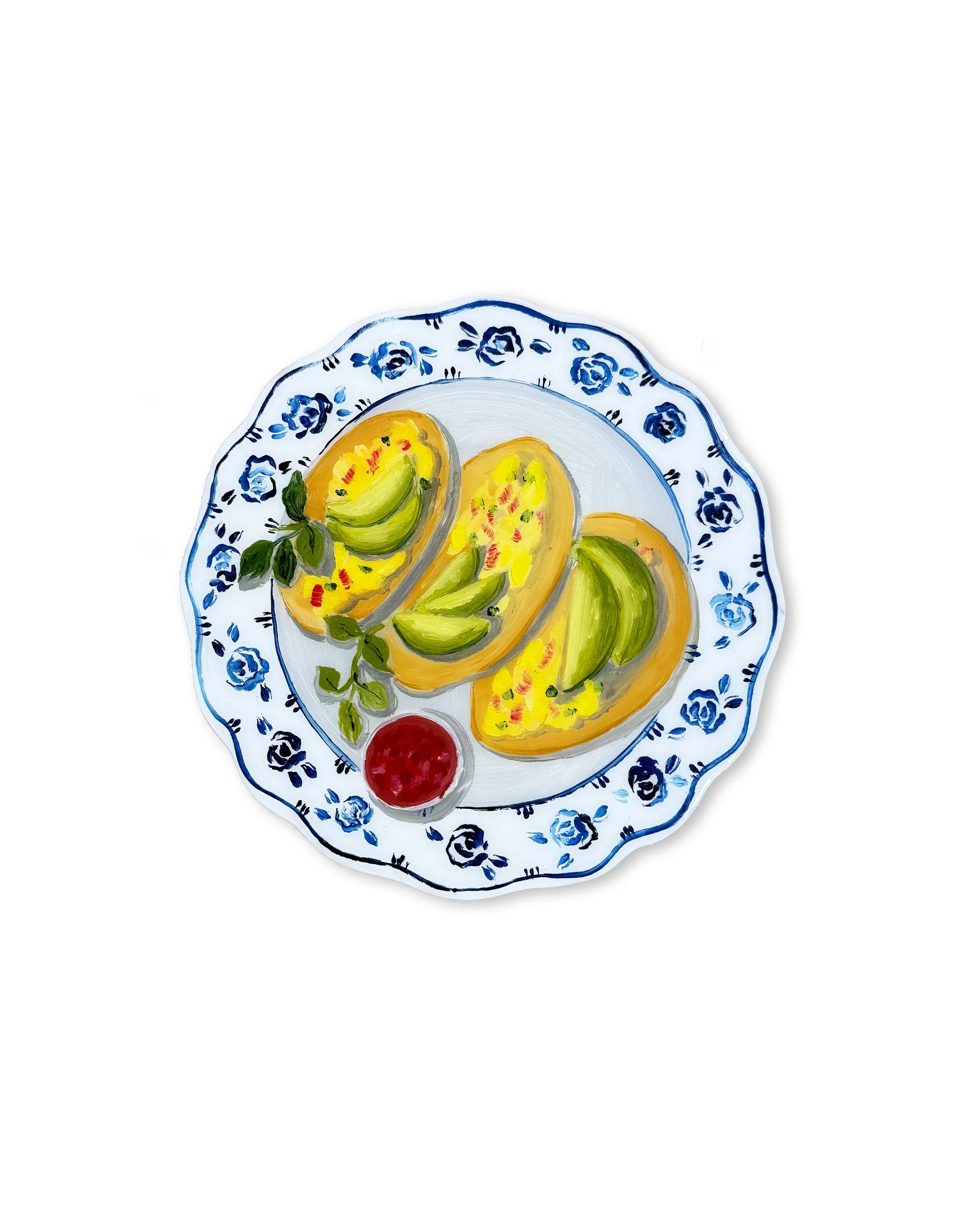 'Breakfast IX' [12" Diameter, Oil on Custom Cut Birch Panel with Epoxy Resin]