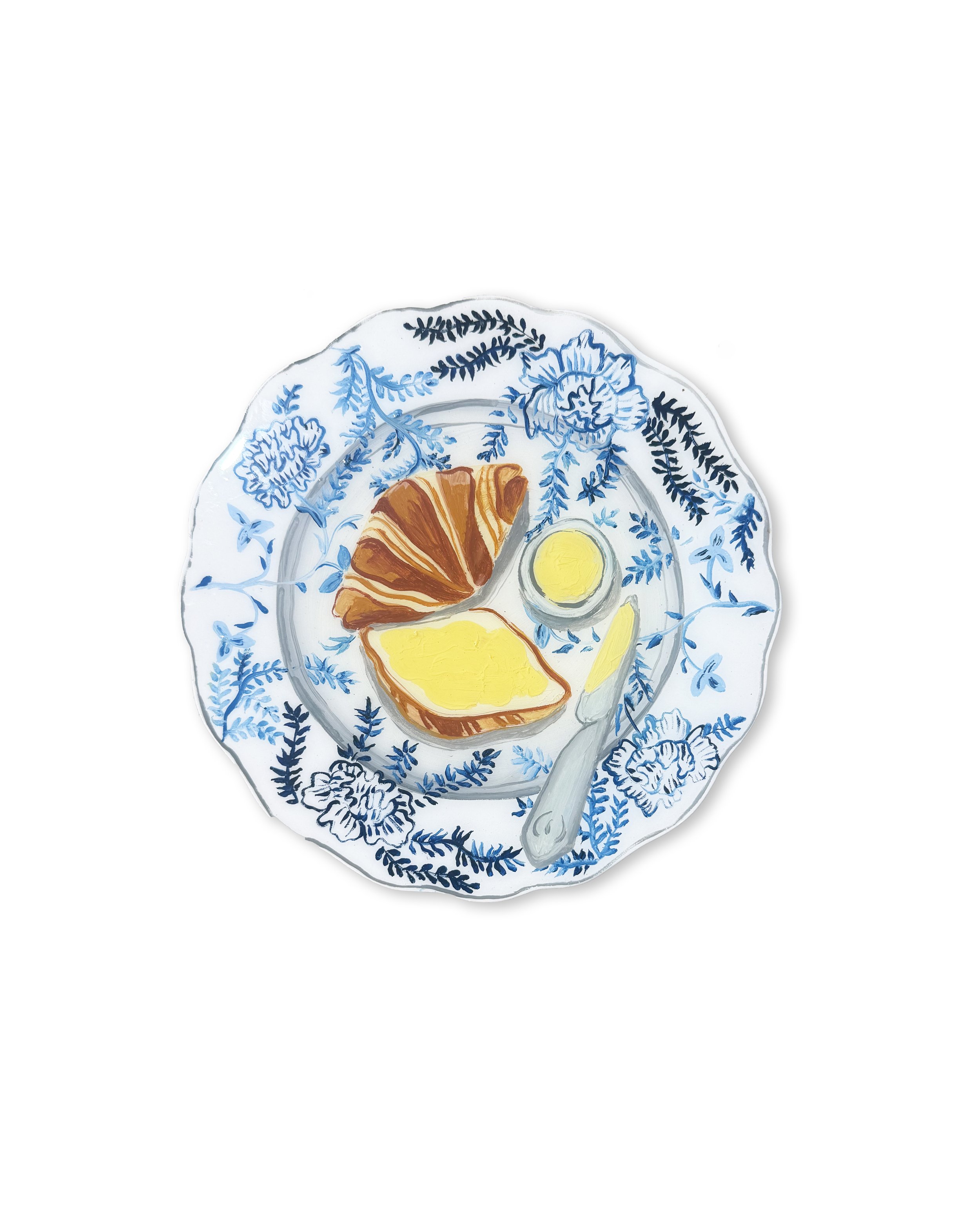 'Breakfast I' [12" Diameter, Oil on Custom Cut Birch Panel with Epoxy Resin]