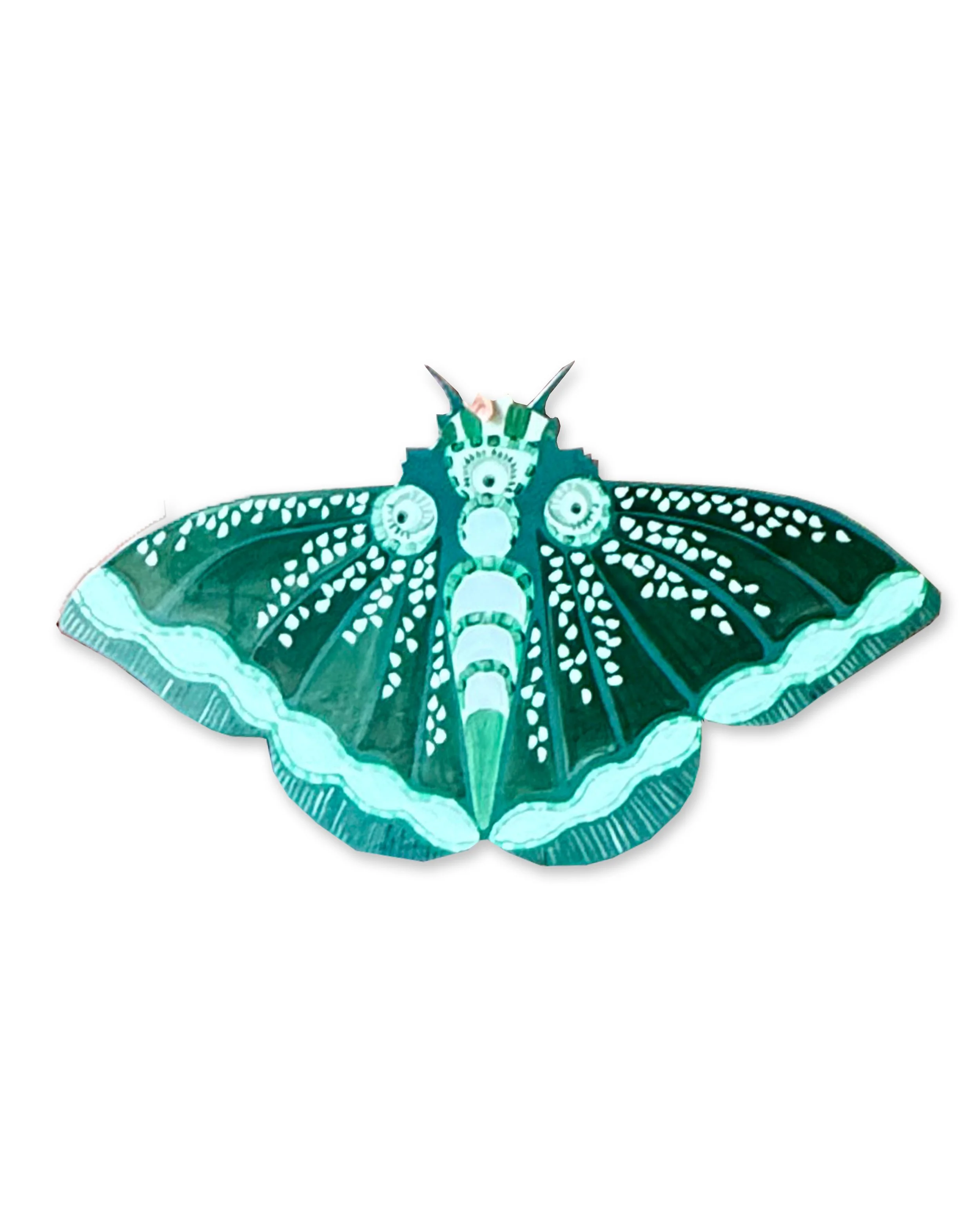 'Moth V' [24" X 36", Oil on Custom Cut Birch Panel with Epoxy Resin]