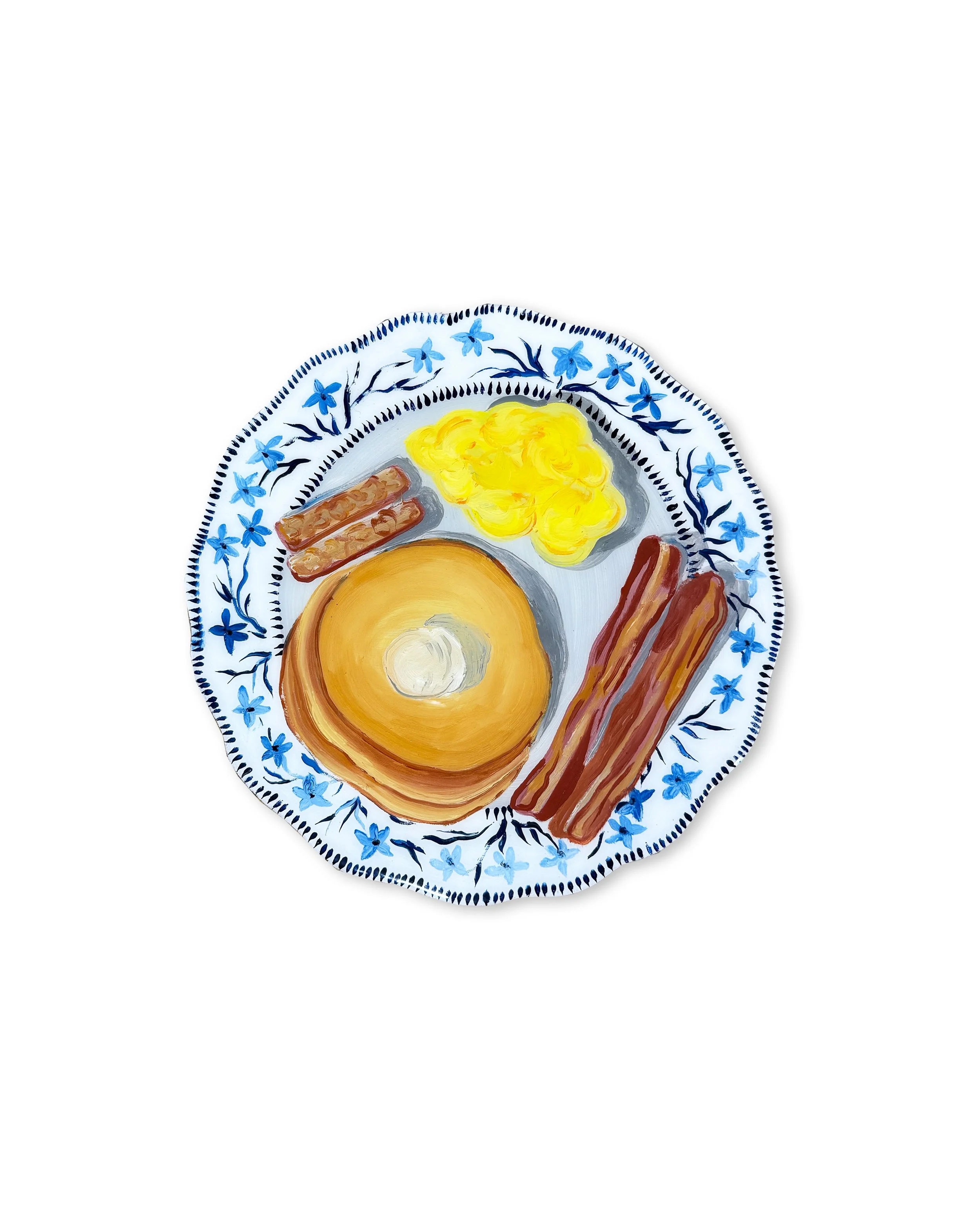 'Breakfast VIII' [12" Diameter, Oil on Custom Cut Birch Panel with Epoxy Resin]