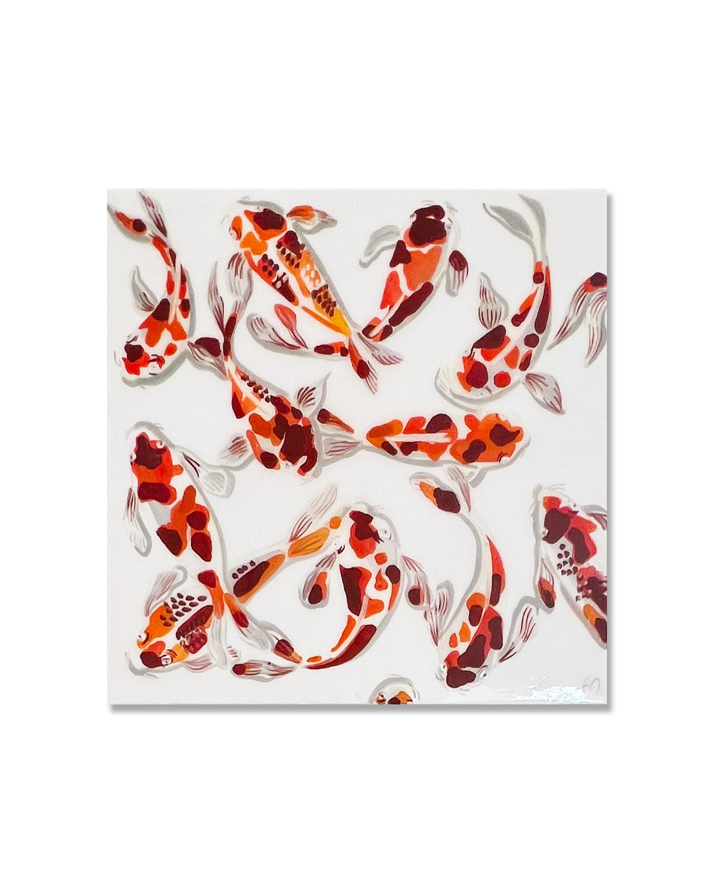 'Koi IV' [30" X 30", Oil on Canvas with Epoxy Resin]