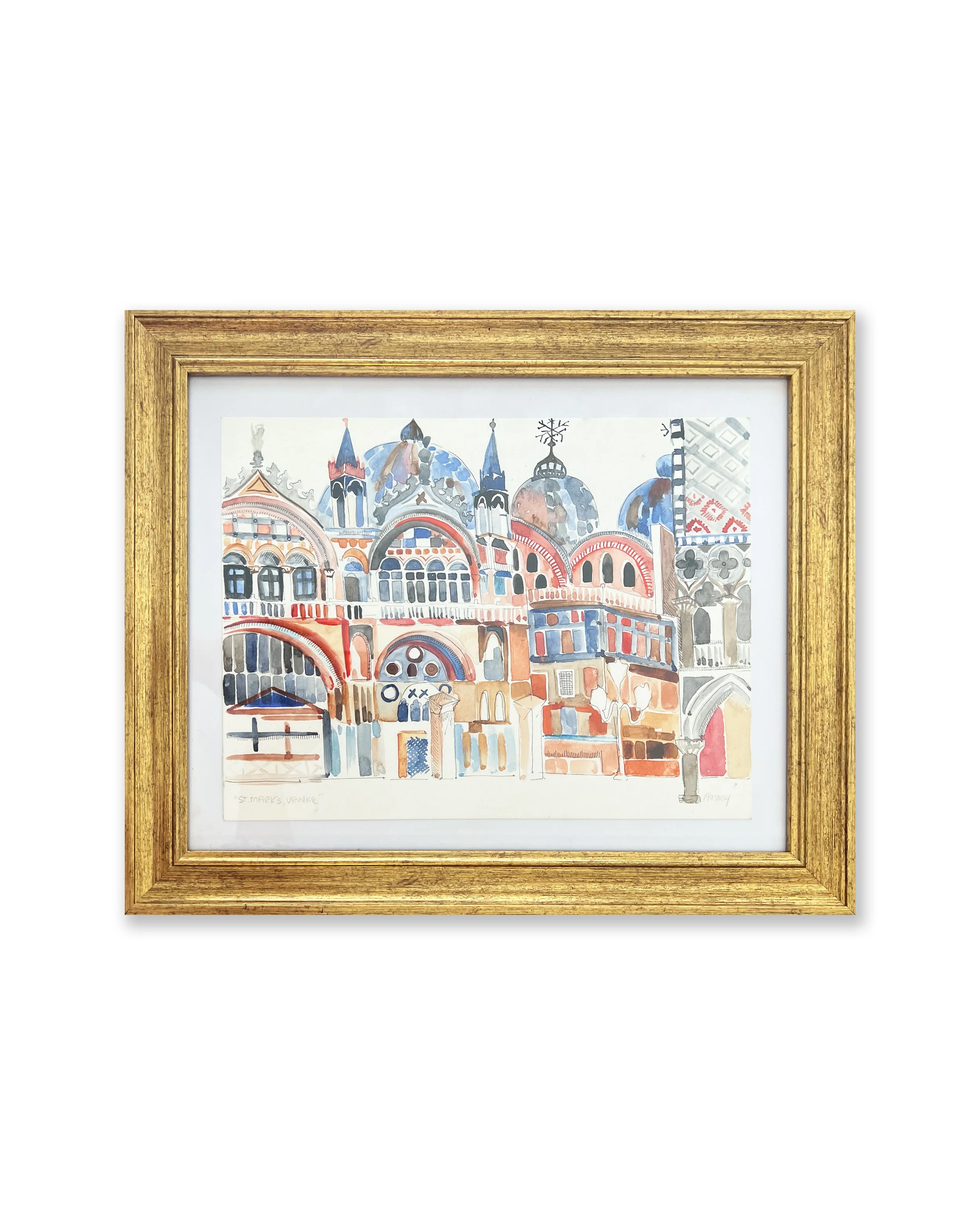 'St. Mark's, Venice' [13" X 16" Each, Watercolor + Ink on Paper, Framed]