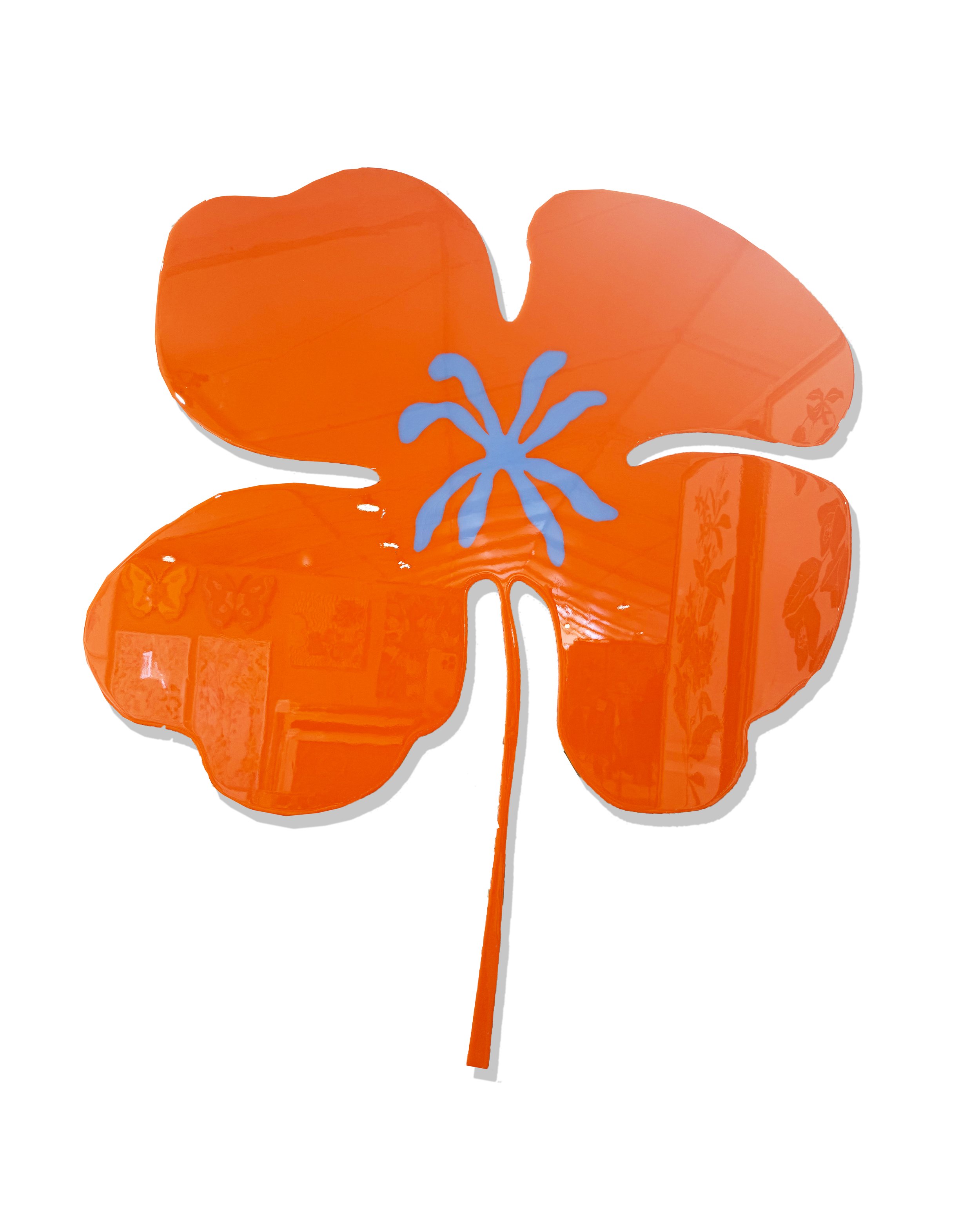 'Wallflower Clover IV' [36" X 48", Oil on Custom Cut Birch Panel with Epoxy Resin]