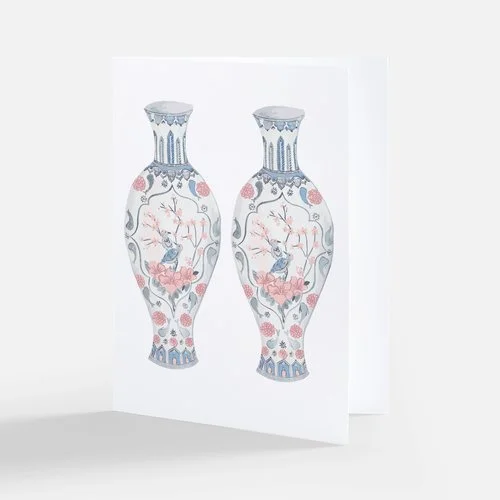 "Chinoisserie Vase II" [Set of 5 4”x6” Notecard]