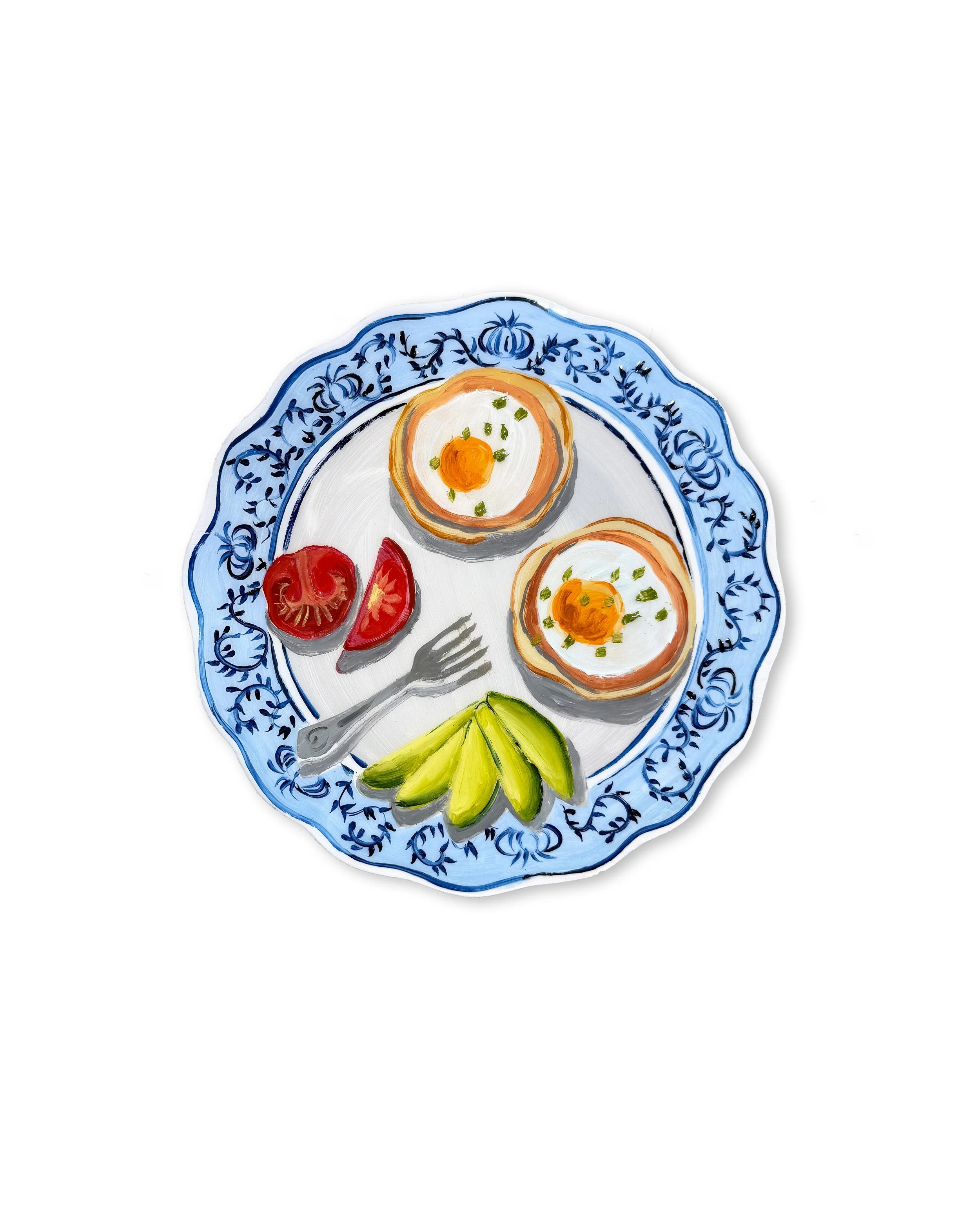 'Breakfast VI' [12" Diameter, Oil on Custom Cut Birch Panel with Epoxy Resin]