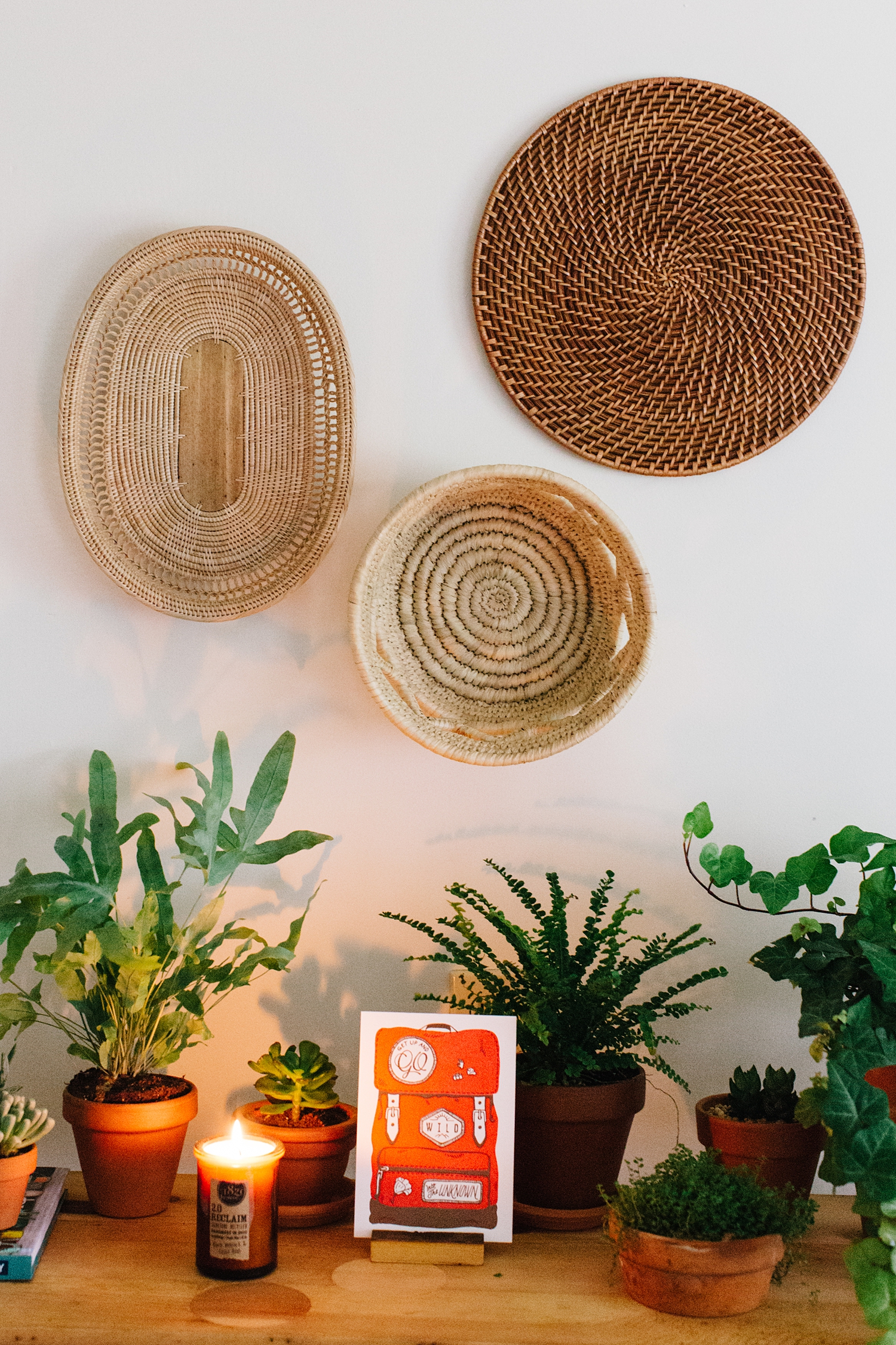 Basket wall hanging as an anchor.