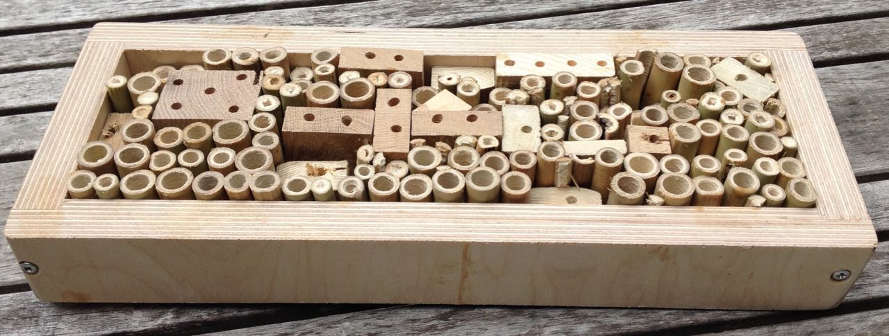 Bug hotel bought from Rowan Cambridge. They make them in all shapes and sizes.