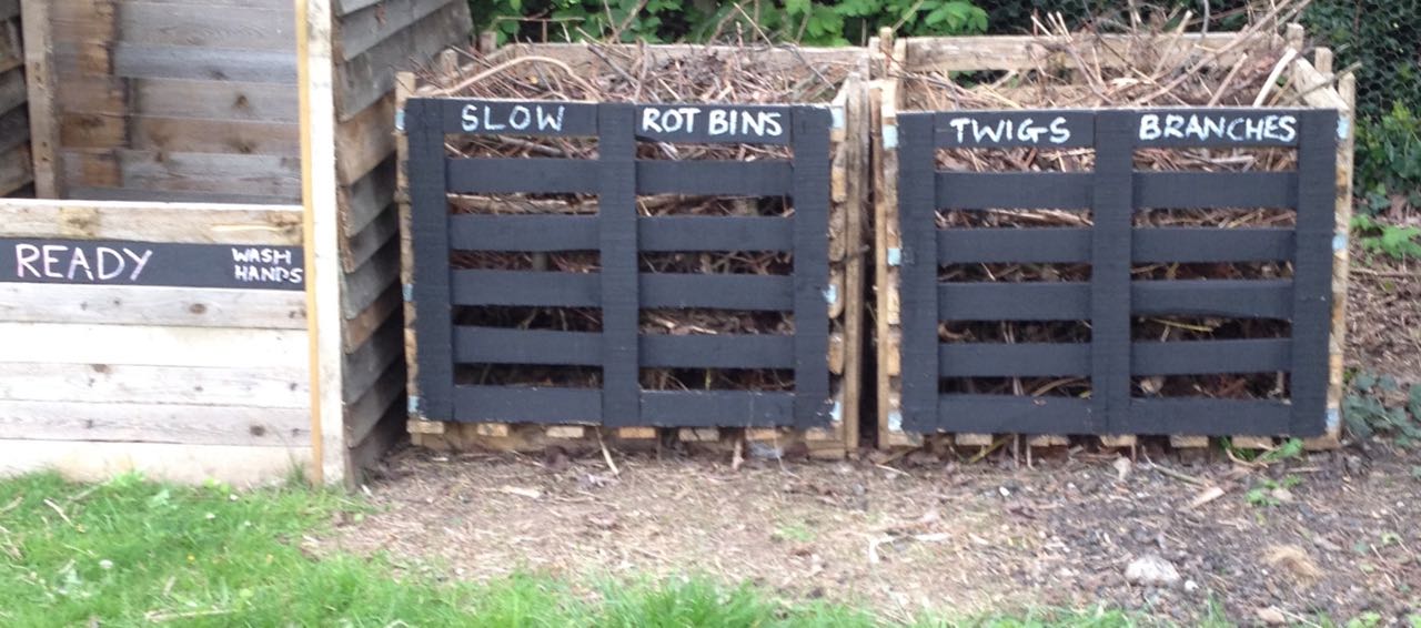 Our slow rot bins - they should be good creature habitats too