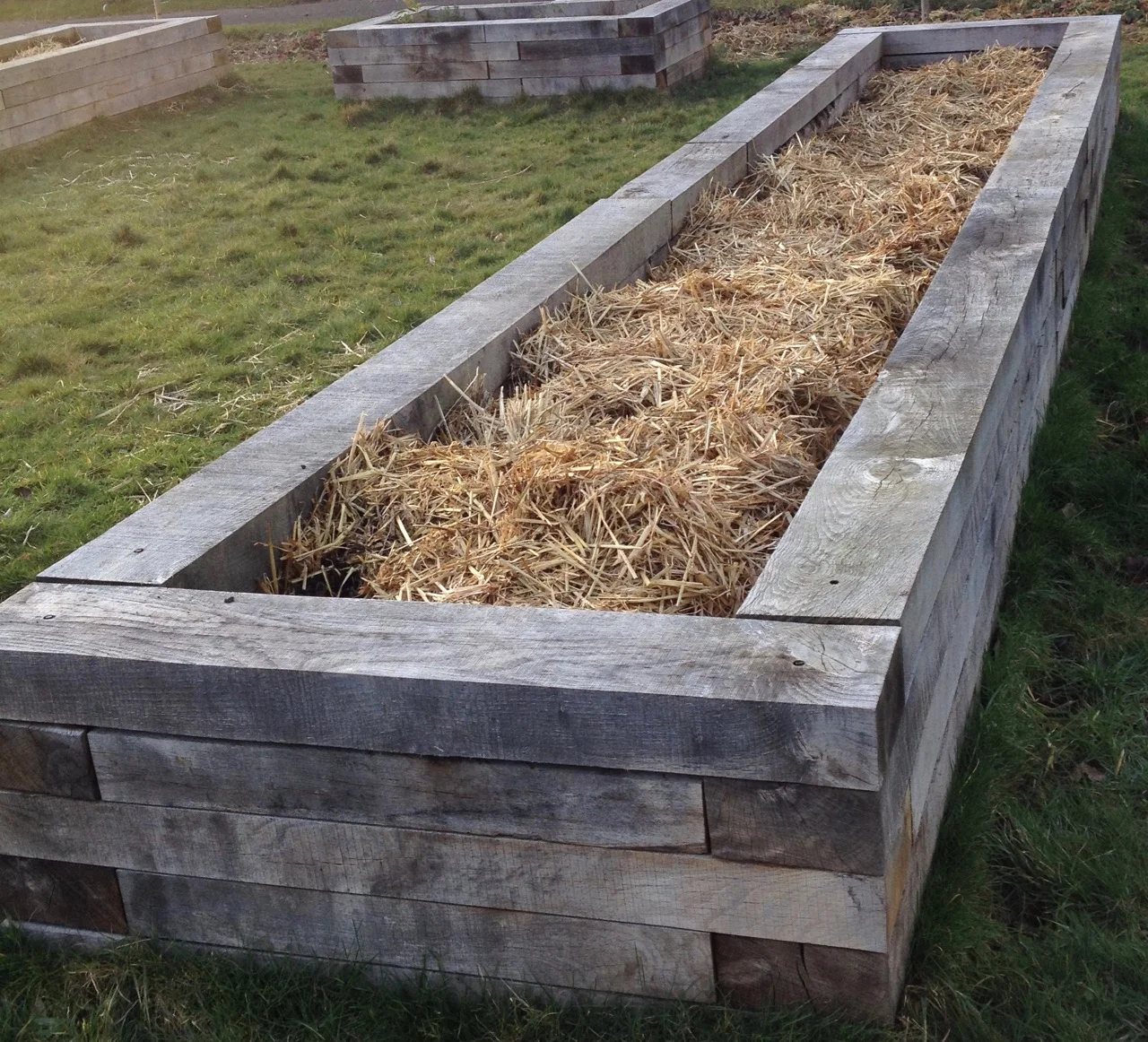 Our raised beds have sunk in height so we are re-using some of the straw bales and will top them up with compost and soil conditioner soon. Looking forward to planting them up again.