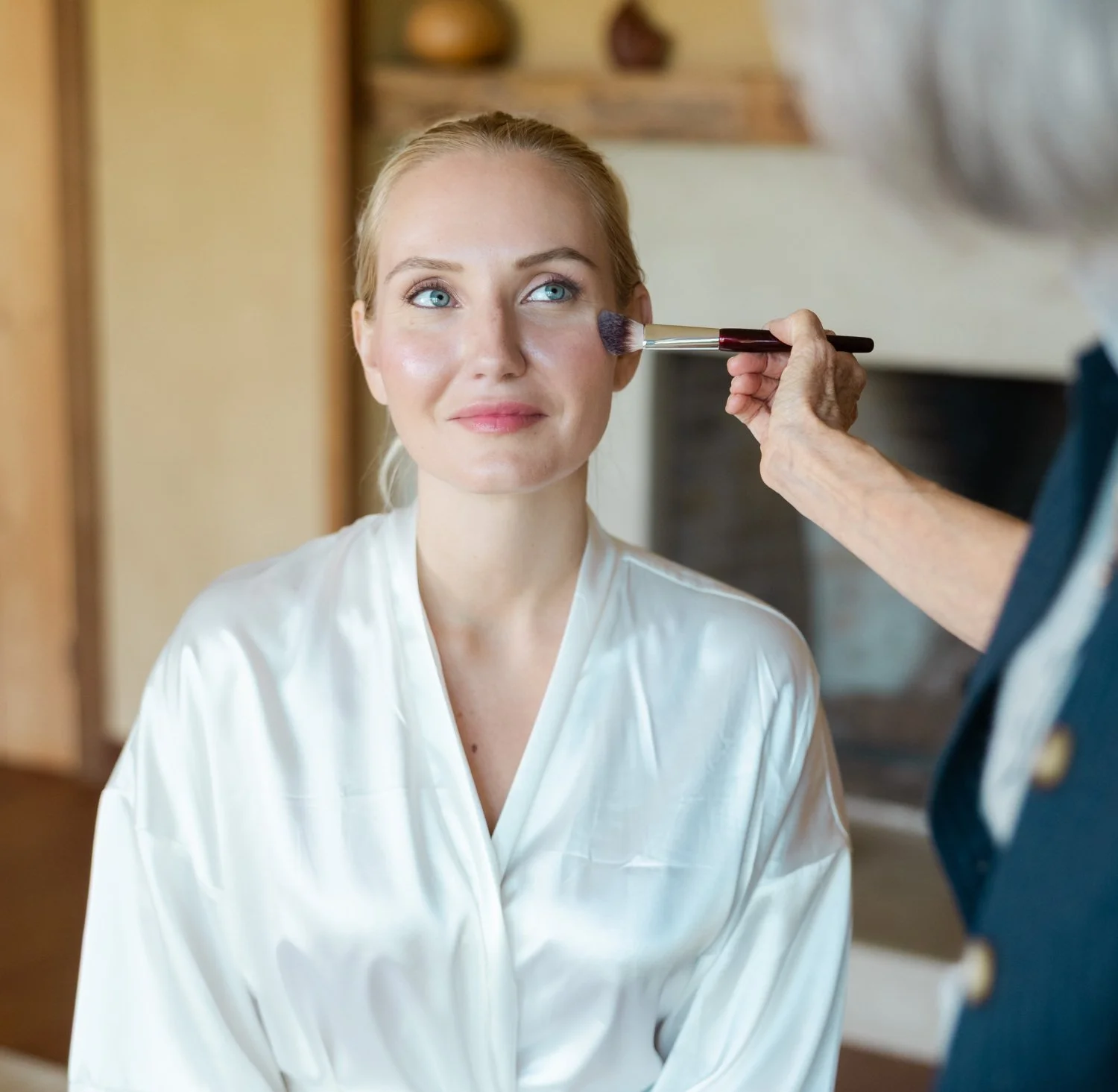 Bridal  glow makeup application on a model during a personalized skincare consultation with ShineForth Beauty