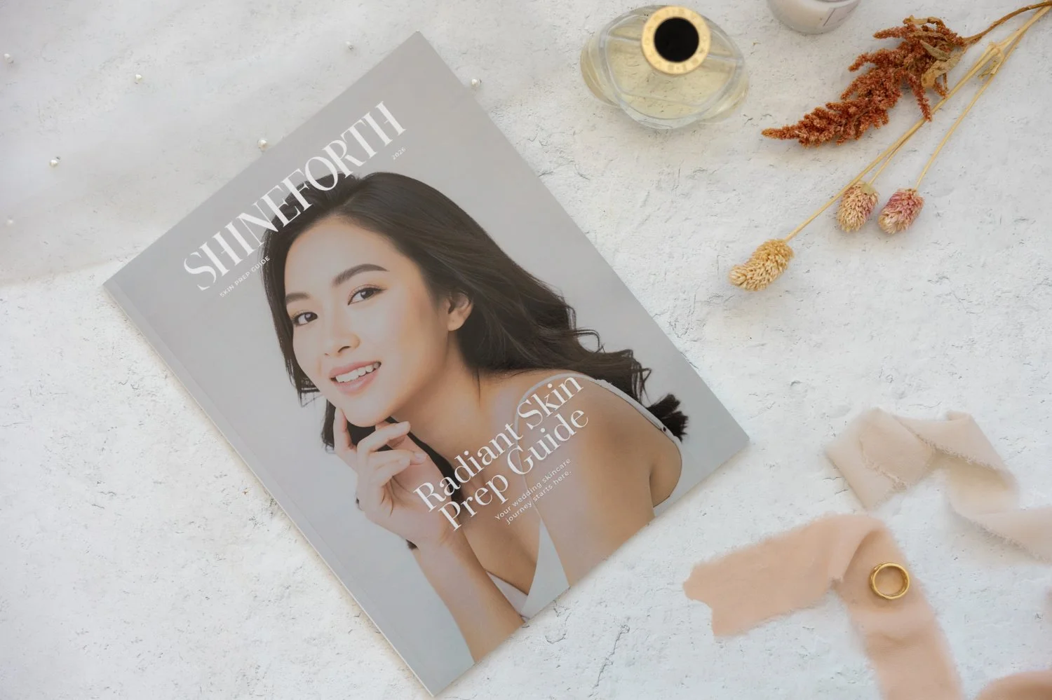 Cover of The Radiant Skin Prep Guide, showing a smiling woman with long wavy hair