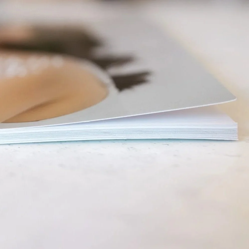 Closeup showing 66 pages of the book