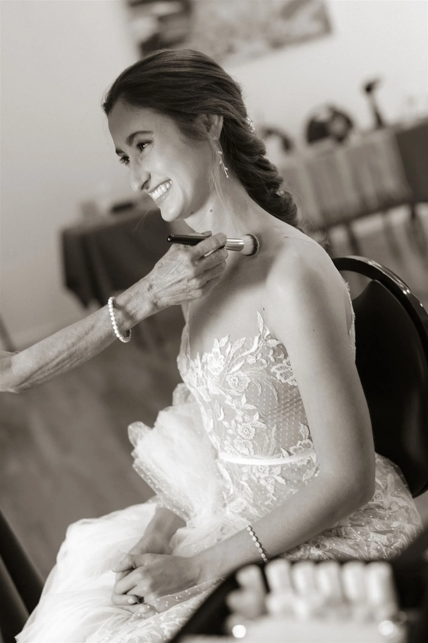 Behind the scenes bride getting ready before Sonoma wedding.