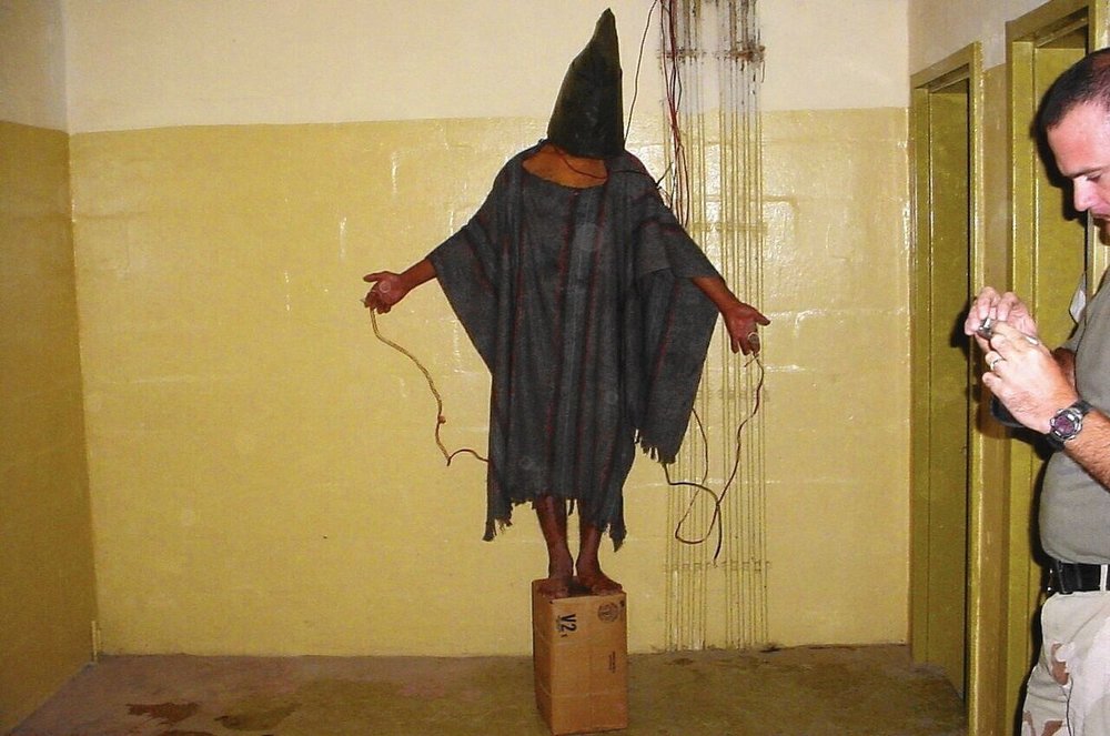 One example of the prisoner abuse at Abu Ghraib