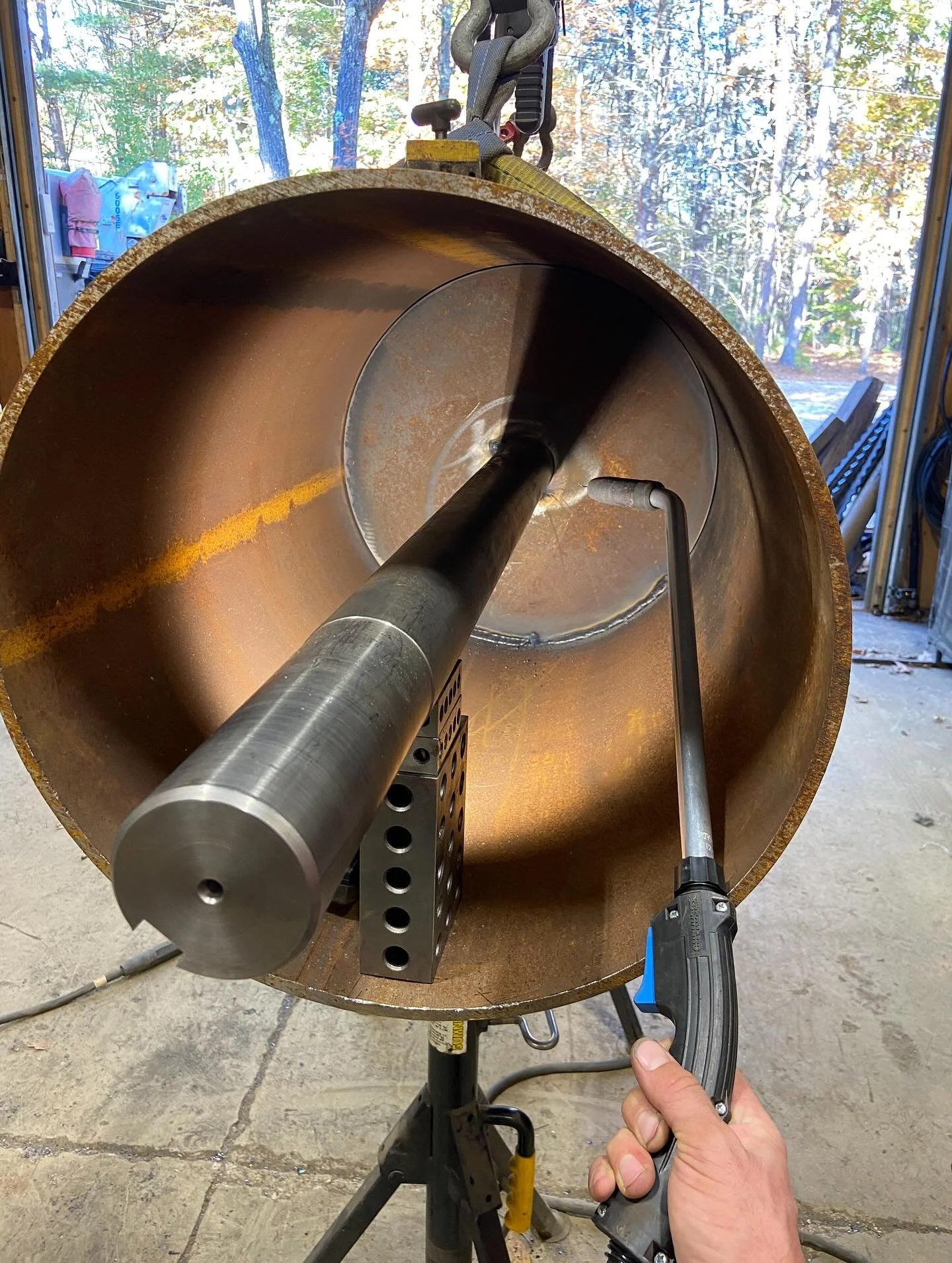 18” long gooseneck for the hard to reach places…….#welding #fabshop #metalfabrication #welder #shopwork #heavyequipment #millerwelders #swiftcutautomation #metalfabricator #bernard