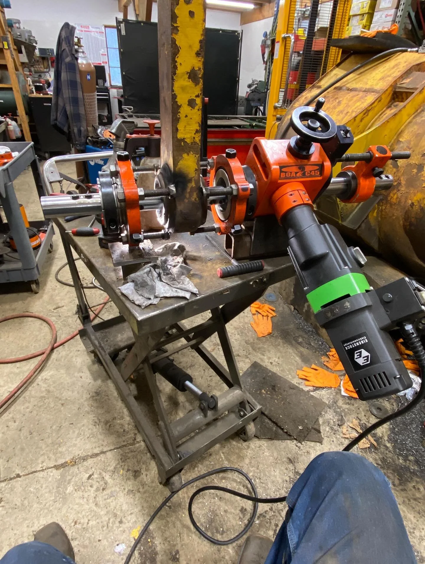 Loader tilt arm in for repair.  #lineboring #weldingrepairservices #weldingrepair #machining #welder #welding #shopwork #heavyequipment #heavyequipmentrepair #borewelding